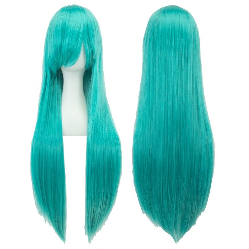 Cosplay Wigs Anime Cosplay Wig Versatile Colorful Long Straight Wig With Bangs Heat-resistant Synthetic Fiber Wig Halloween and Christmas Party Costume Wig