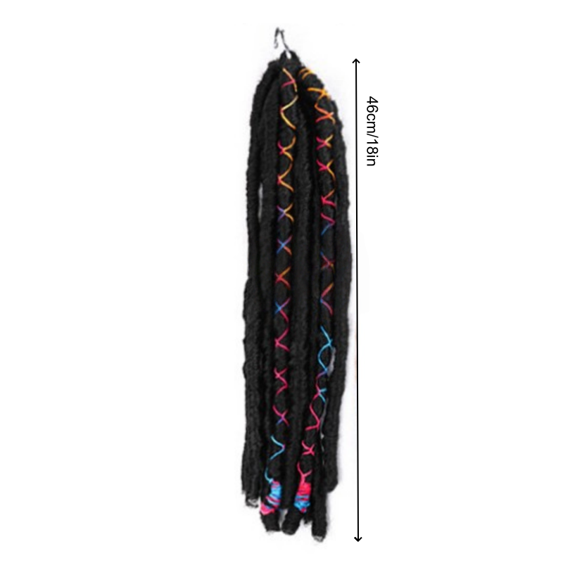 18 Inch Braiding Hair Extensions 10 Strands Pack Straight Tube Curved Hollow Hip-hop Style Heat Resistant Synthetic Fiber Lightweight Tangle Free Easy Twist for African Women Daily Party Music Gift