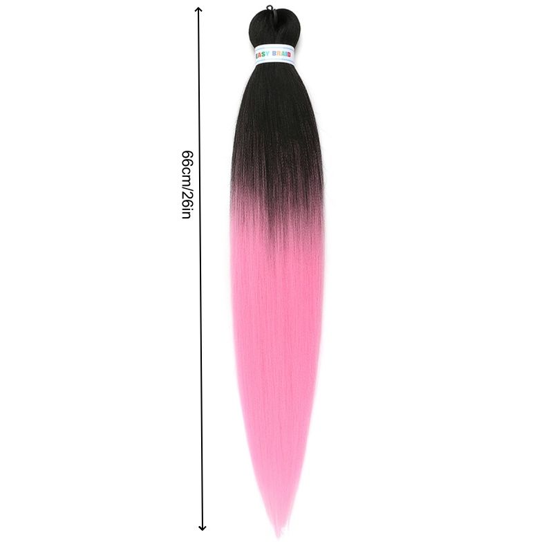 Women's Hair Extension Fluffy Braid Wig Color Gradient Fluffy Braid Wig Synthetic 26 Inches Long Straight Wig Rainbow Color Suitable for Halloween Christmas and Party Wear Perfect Gift for Women