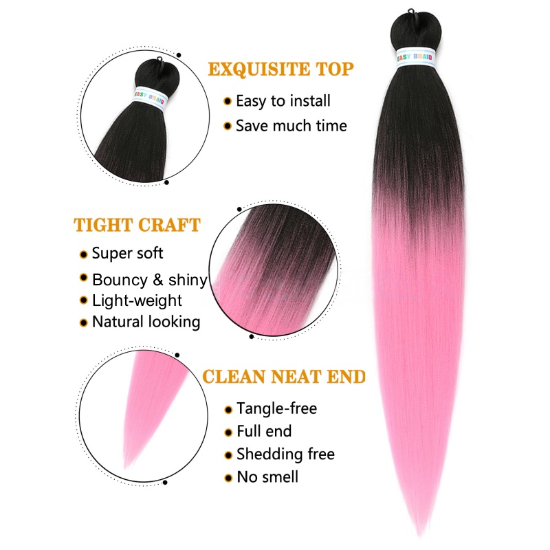 Women's Hair Extension Fluffy Braid Wig Color Gradient Fluffy Braid Wig Synthetic 26 Inches Long Straight Wig Rainbow Color Suitable for Halloween Christmas and Party Wear Perfect Gift for Women