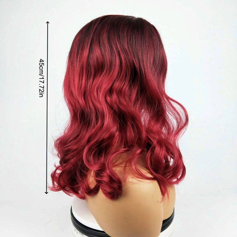 Ladies' Wig With Wine Red Gradient Color 18 Inches Long Curly Afro Hair and Large Waves Heat-resistant Synthetic Fiber Wig Big Volume Breathable Wigs for African Women Daily Wear Party Gift for Women