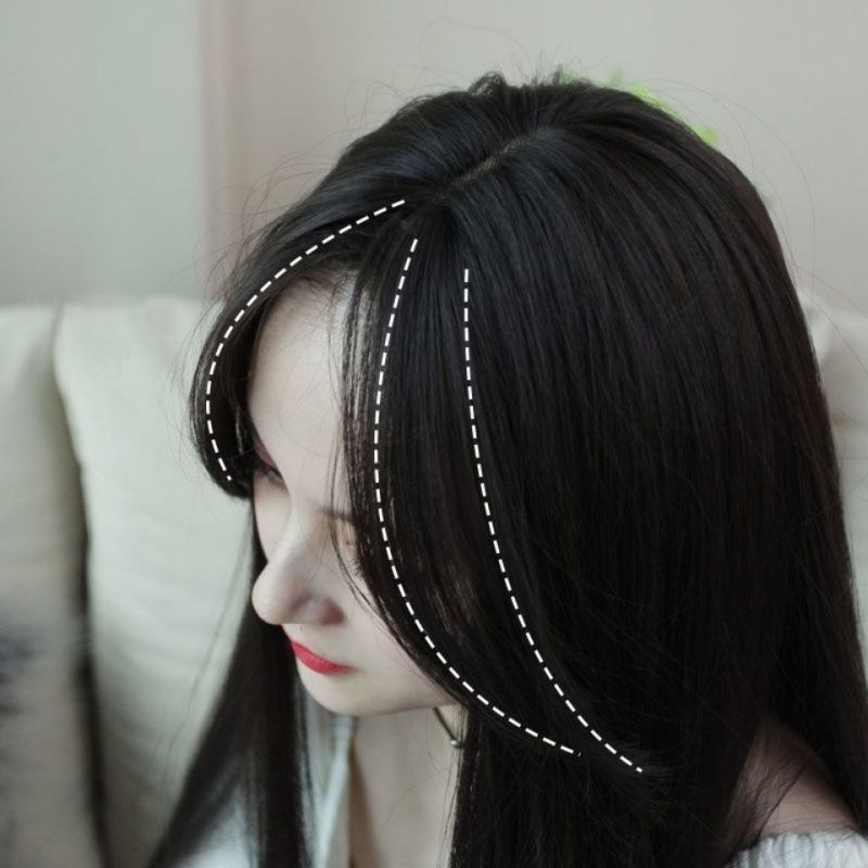 Women's Wig with Bangs Gracefully Long Straight Hair Fashionable and Stylish Black Brown Heat-resistant Synthetic Fiber Wig Suitable for Women's Daily Use Work Christmas Halloween and Celebrations