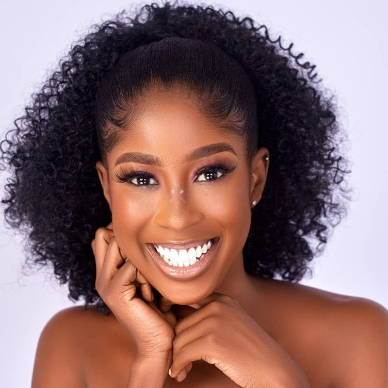 Afro Curly Ponytail Wig Hair Piece African Small Roll Drawstring Wrapped Ponytail Wig Hair Extension Heat-resistant Synthetic Fiber Wig Suitable for Women's Daily Work Christmas New Year Wear
