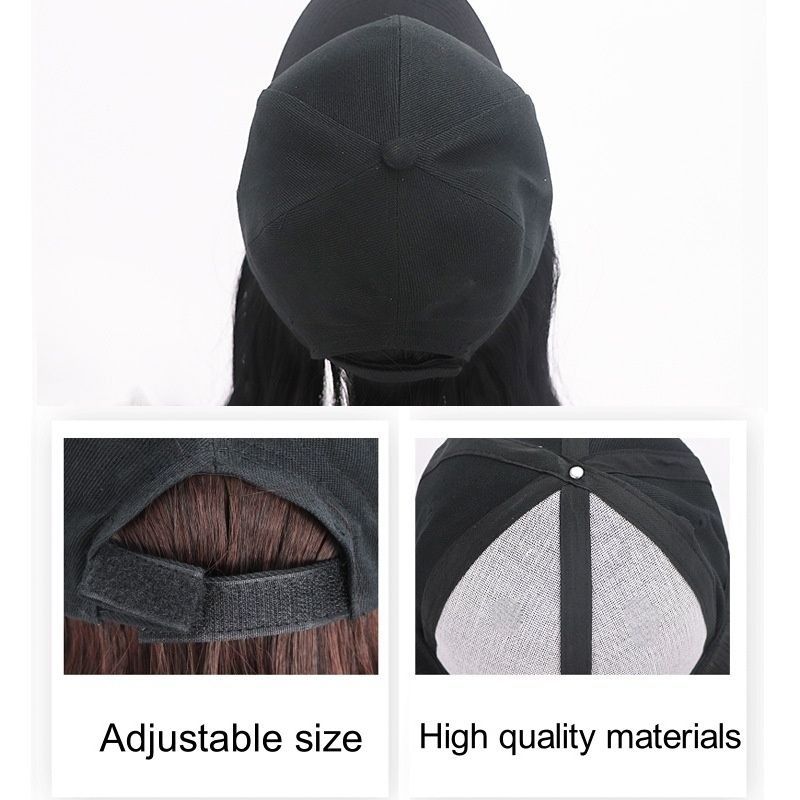 Women's Baseball Cap Wig With Long Curly Hair and Wool Curls Fashionable Duckbill Cap Wig Hat Wig Integrated Suitable for Daily Dressing and Halloween christmas and Music Parties