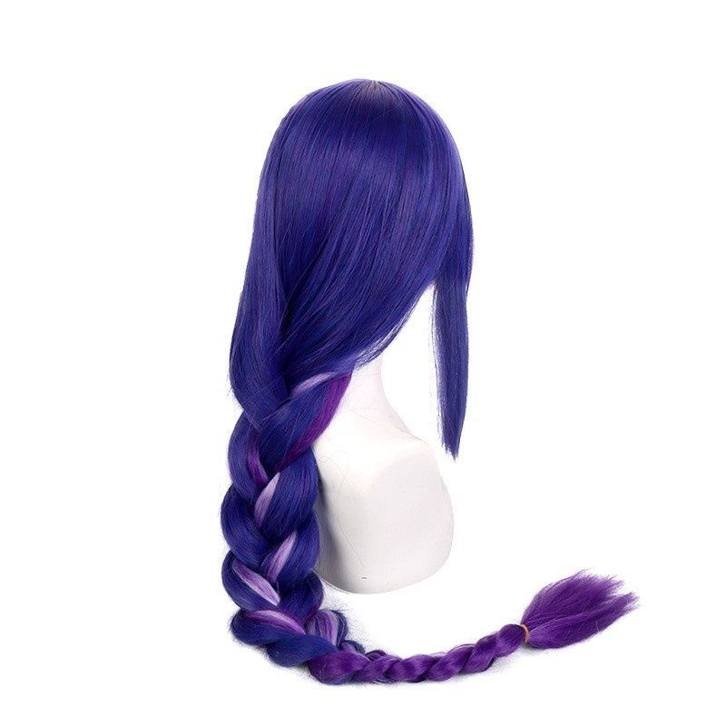 Cosplay Wig Purple Long Twists Braid Wig Synthetic Wig Button Net Cap, Braided Hair Comfortable and Breathable Suitable for Role Playing Cosplay Wig Perfect Gift for Friends Who Like Anime