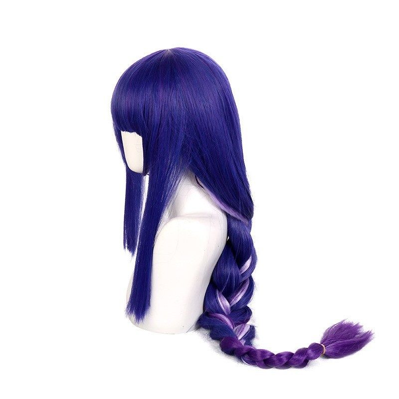 Cosplay Wig Purple Long Twists Braid Wig Synthetic Wig Button Net Cap, Braided Hair Comfortable and Breathable Suitable for Role Playing Cosplay Wig Perfect Gift for Friends Who Like Anime
