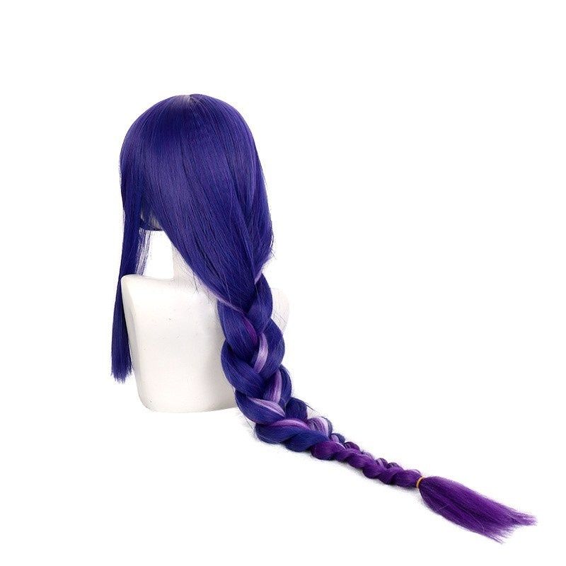 Cosplay Wig Purple Long Twists Braid Wig Synthetic Wig Button Net Cap, Braided Hair Comfortable and Breathable Suitable for Role Playing Cosplay Wig Perfect Gift for Friends Who Like Anime