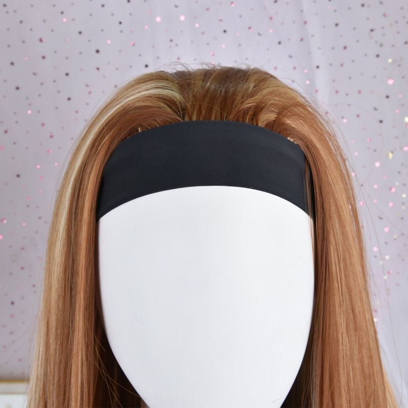 Girl's Wig Headband Wig Brown Gradient Straight Wig for Women Heat-Resistant Synthetic Fiber Wig Fashionable and Trendy Wig Suitable for Daily Wear and Holiday Gifts