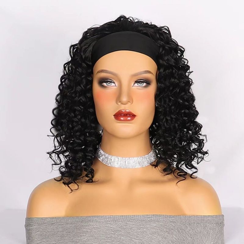 Women's Headband Wig Small Curly Short Hair Wig Made of Heat-Resistant Synthetic Fiber Suitable for Women's Daily Wear and Holiday Attire Women's Wig