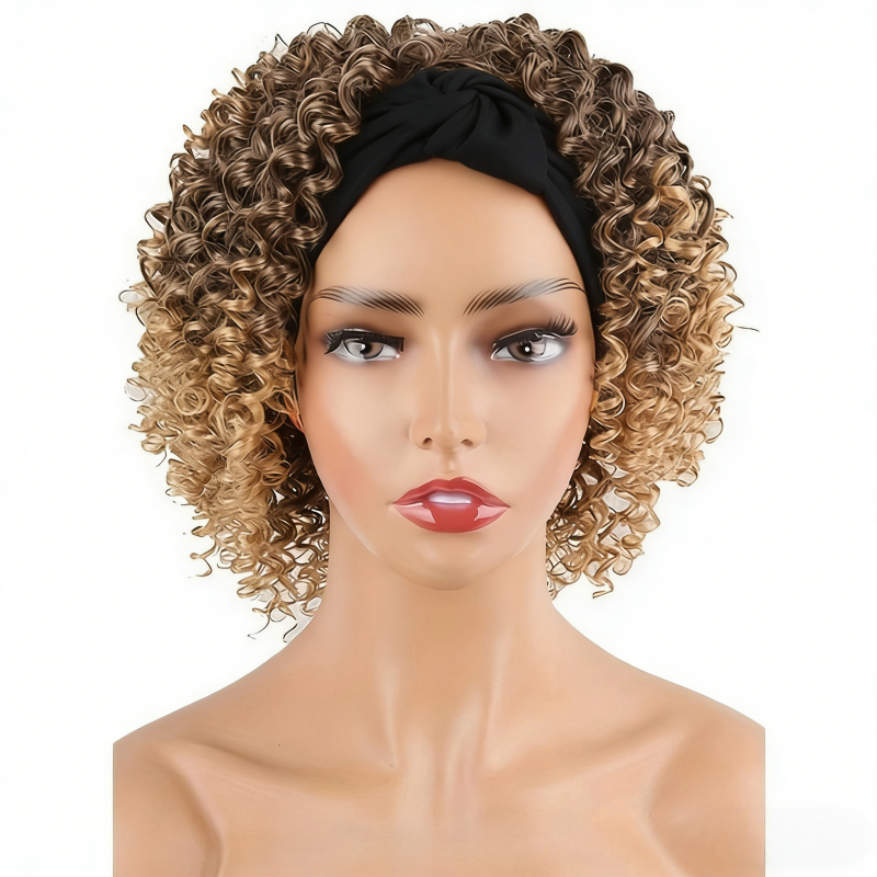 Women's Headband Wig Small Curly Short Hair Wig Made of Heat-Resistant Synthetic Fiber Suitable for Women's Daily Wear and Holiday Attire Women's Wig