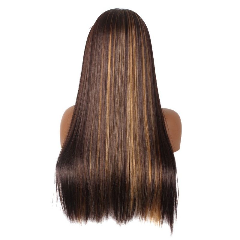 Headband Wig Women's Wig Fashionable Women's Wig Gradient Color Long Straight Wig Made of Heat-Resistant Synthetic Fiber Suitable for Women Wear Perfect Holiday Gift