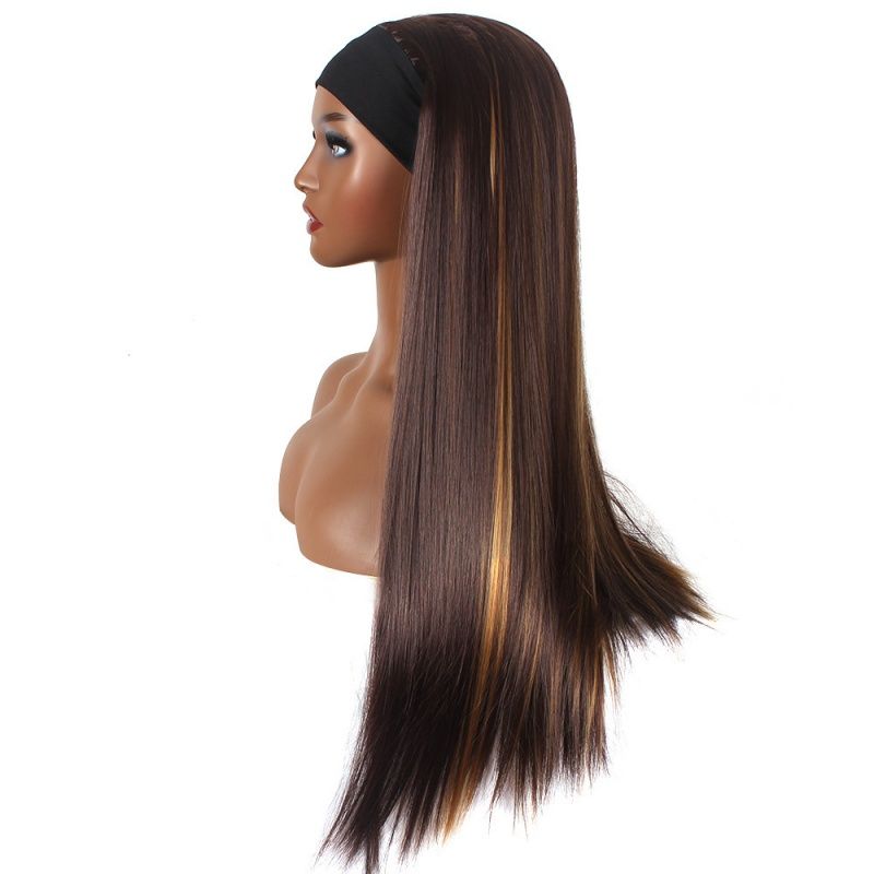 Headband Wig Women's Wig Fashionable Women's Wig Gradient Color Long Straight Wig Made of Heat-Resistant Synthetic Fiber Suitable for Women Wear Perfect Holiday Gift