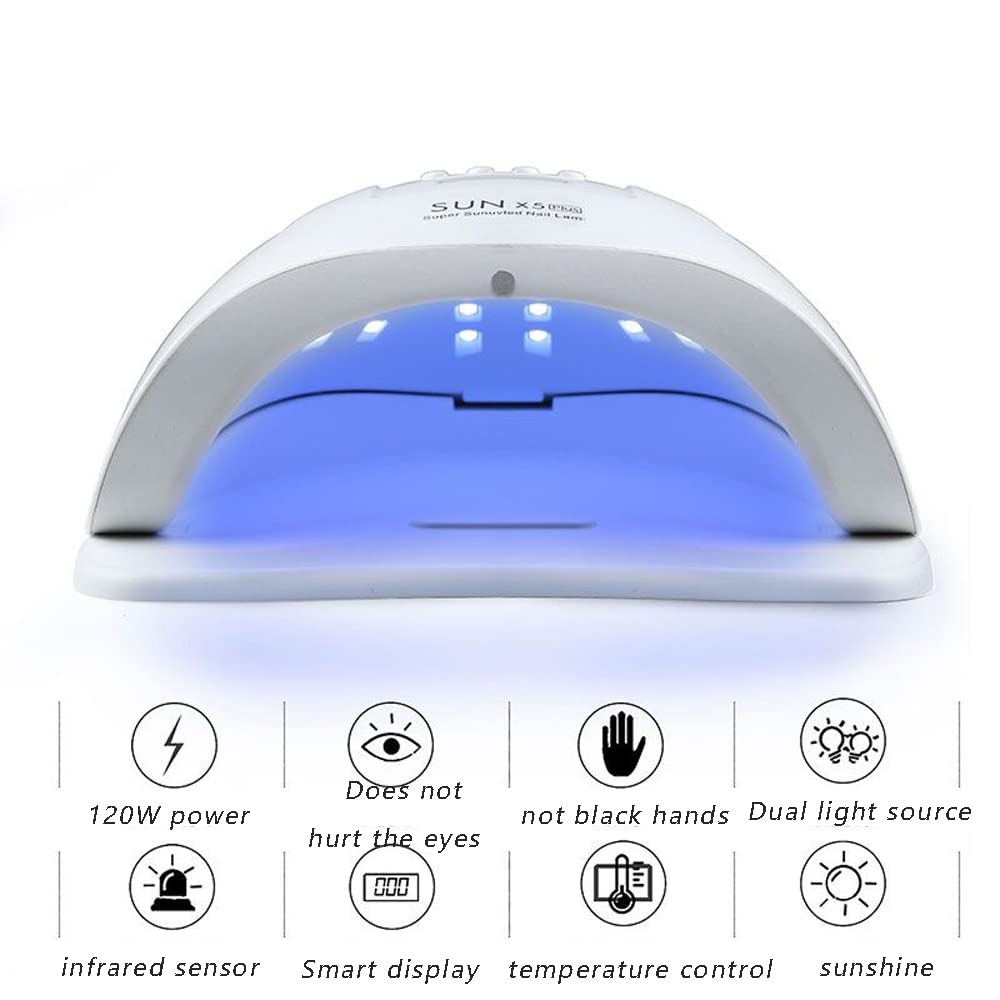 【Promotion】LED UV Nail Lamps 120W Nail Dryer Gel Nail Curing Lamp UV Light with 4 Timers 10/30/60/99S Auto Sensor LCD Display