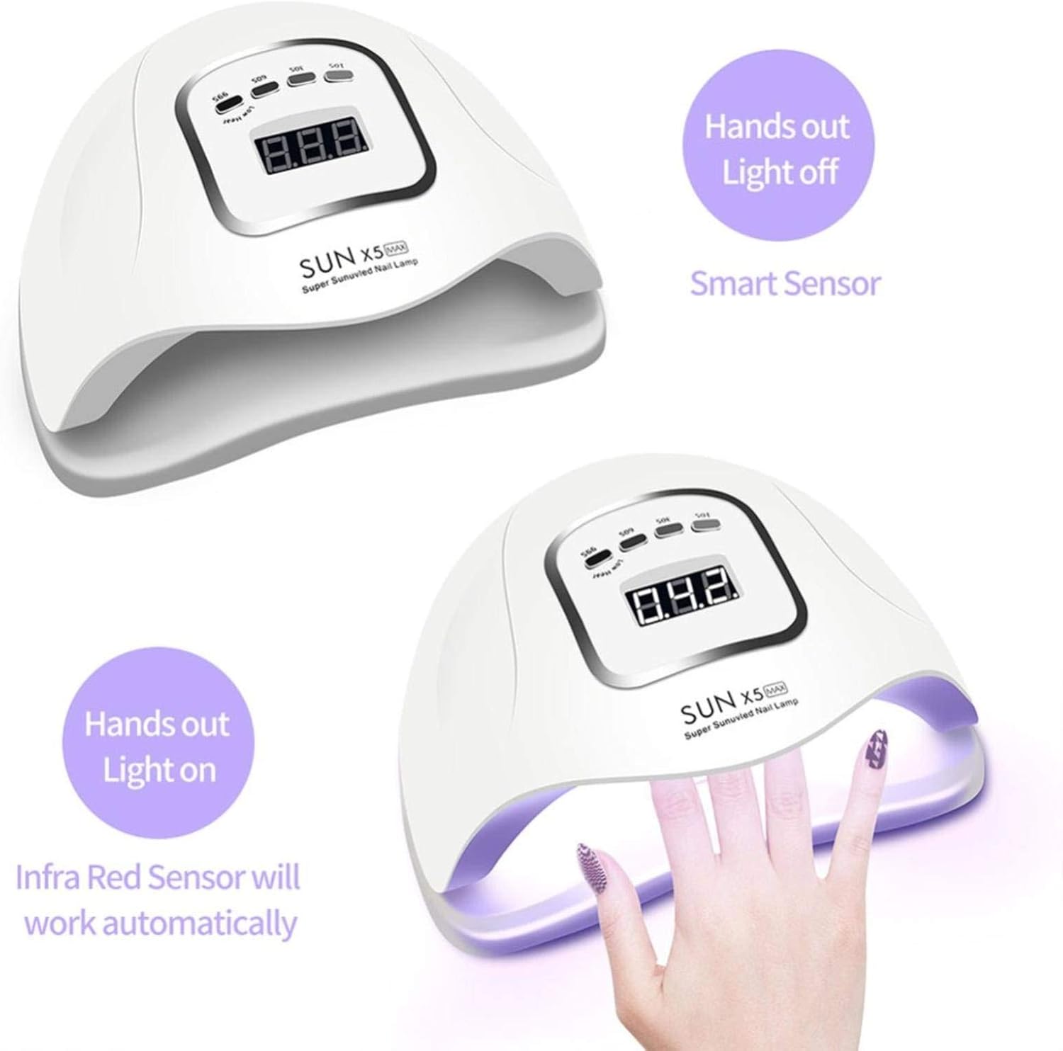 【Promotion】LED UV Nail Lamps 120W Nail Dryer Gel Nail Curing Lamp UV Light with 4 Timers 10/30/60/99S Auto Sensor LCD Display