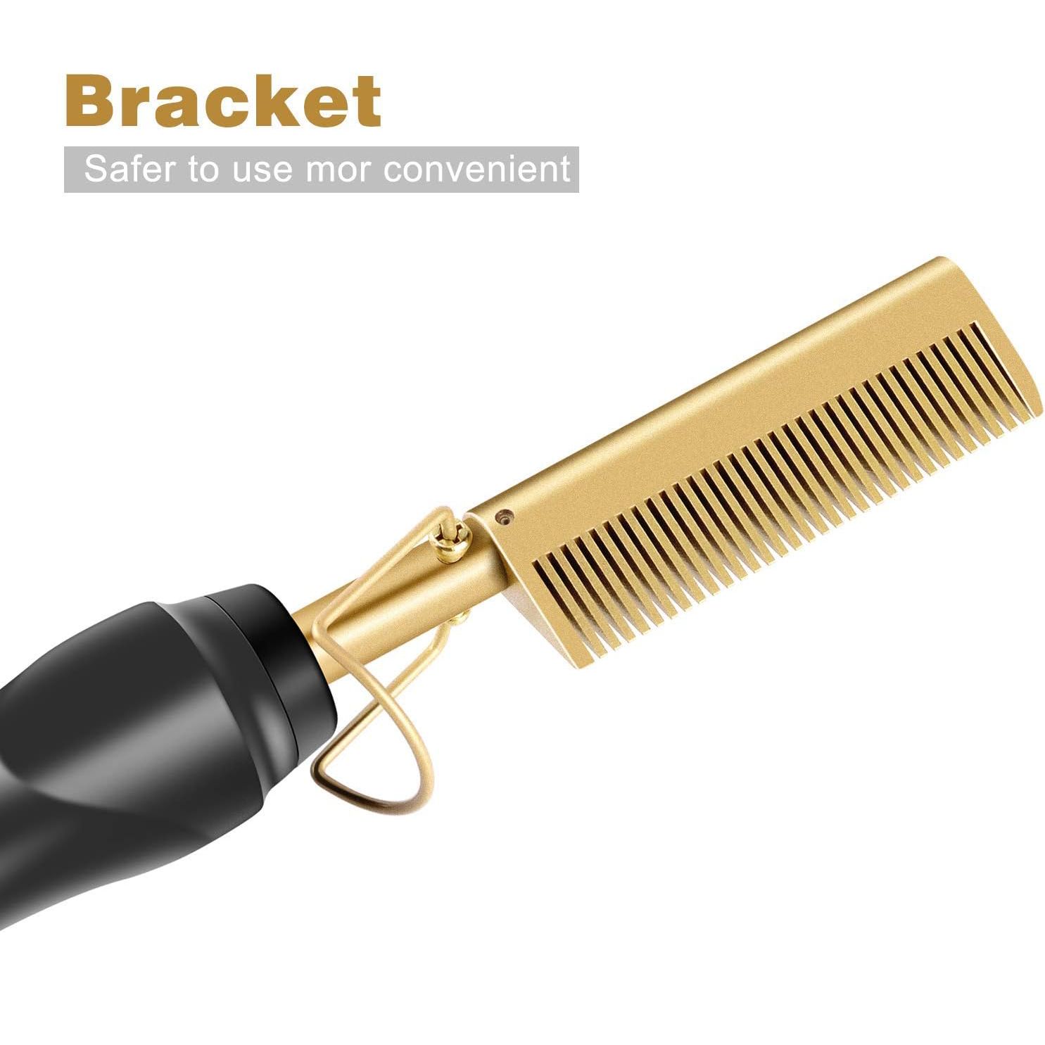 【Promotion】Electric Straightening Comb with Anti-Scald Pressing - Portable Heated Curling Iron for Wet and Dry Hair Styling, for Men and Women