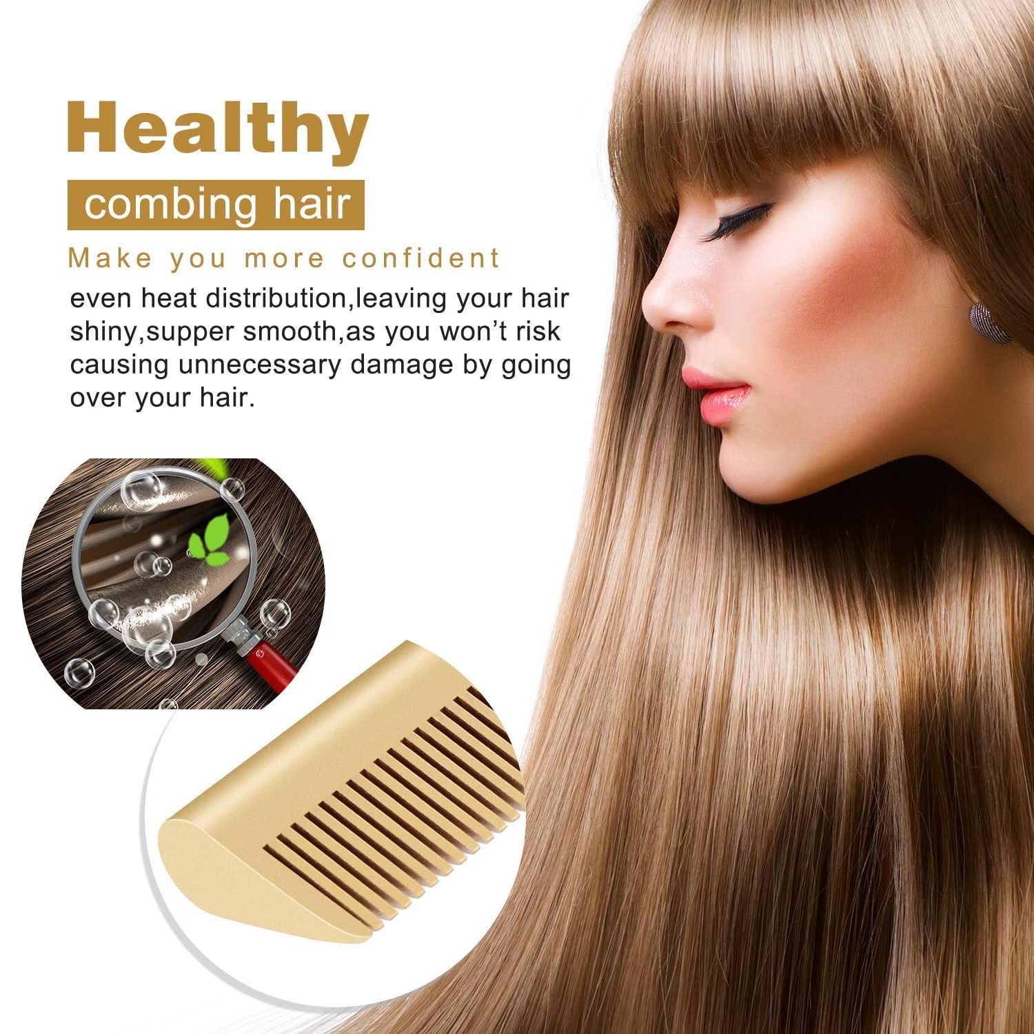 【Promotion】Electric Straightening Comb with Anti-Scald Pressing - Portable Heated Curling Iron for Wet and Dry Hair Styling, for Men and Women
