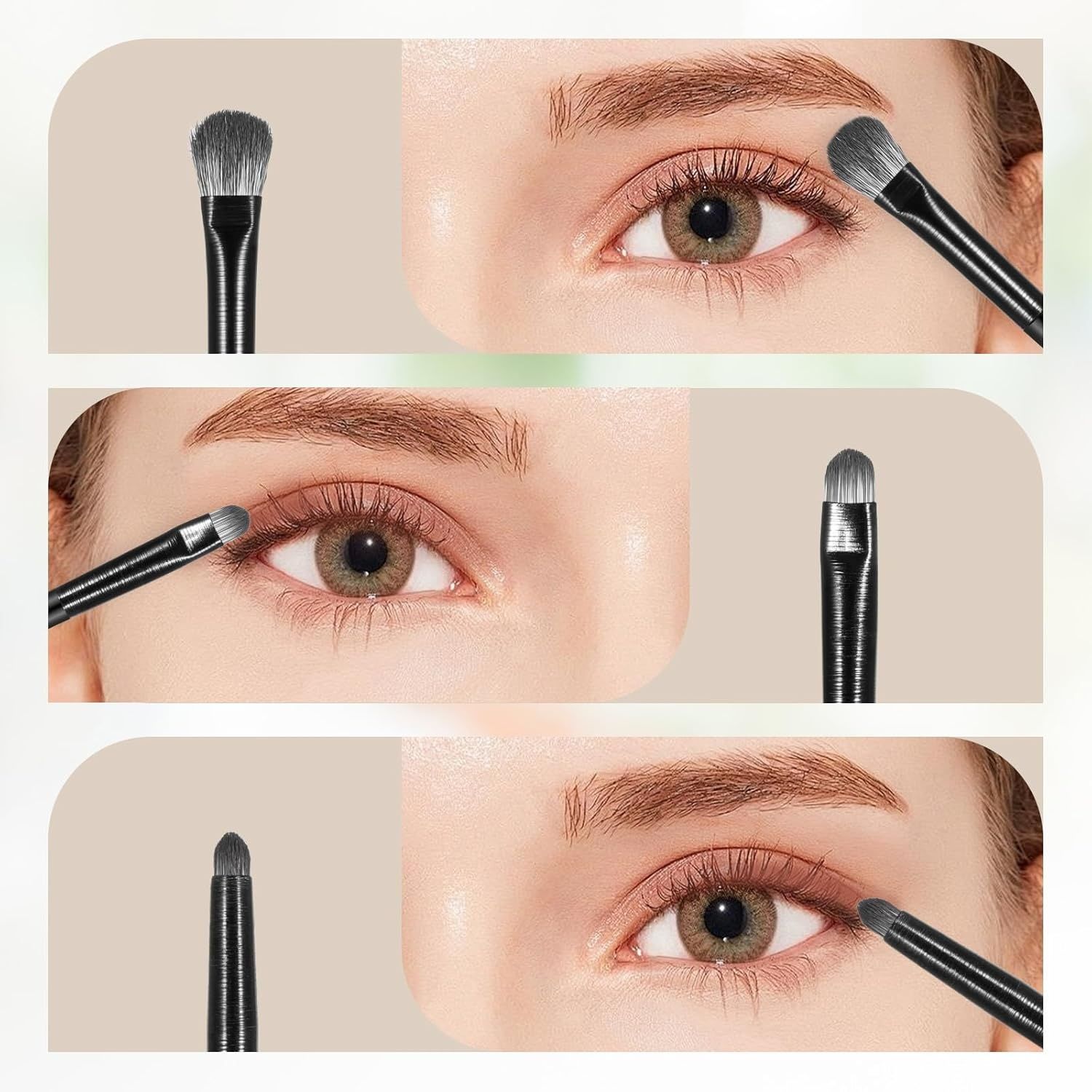 【Promotion】8pcs Eyeshadow Brushes Eye Makeup Brush Set for Concealer Eyeliner Eyelash Eyebrow Blending Contour Black