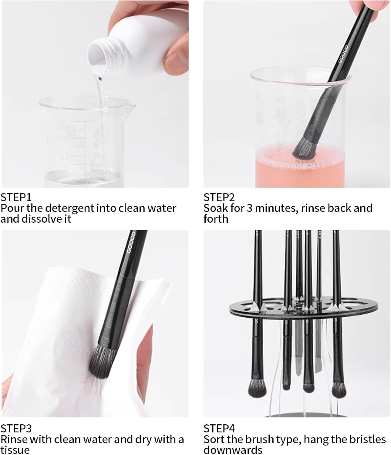 【Promotion】8pcs Eyeshadow Brushes Eye Makeup Brush Set for Concealer Eyeliner Eyelash Eyebrow Blending Contour Black