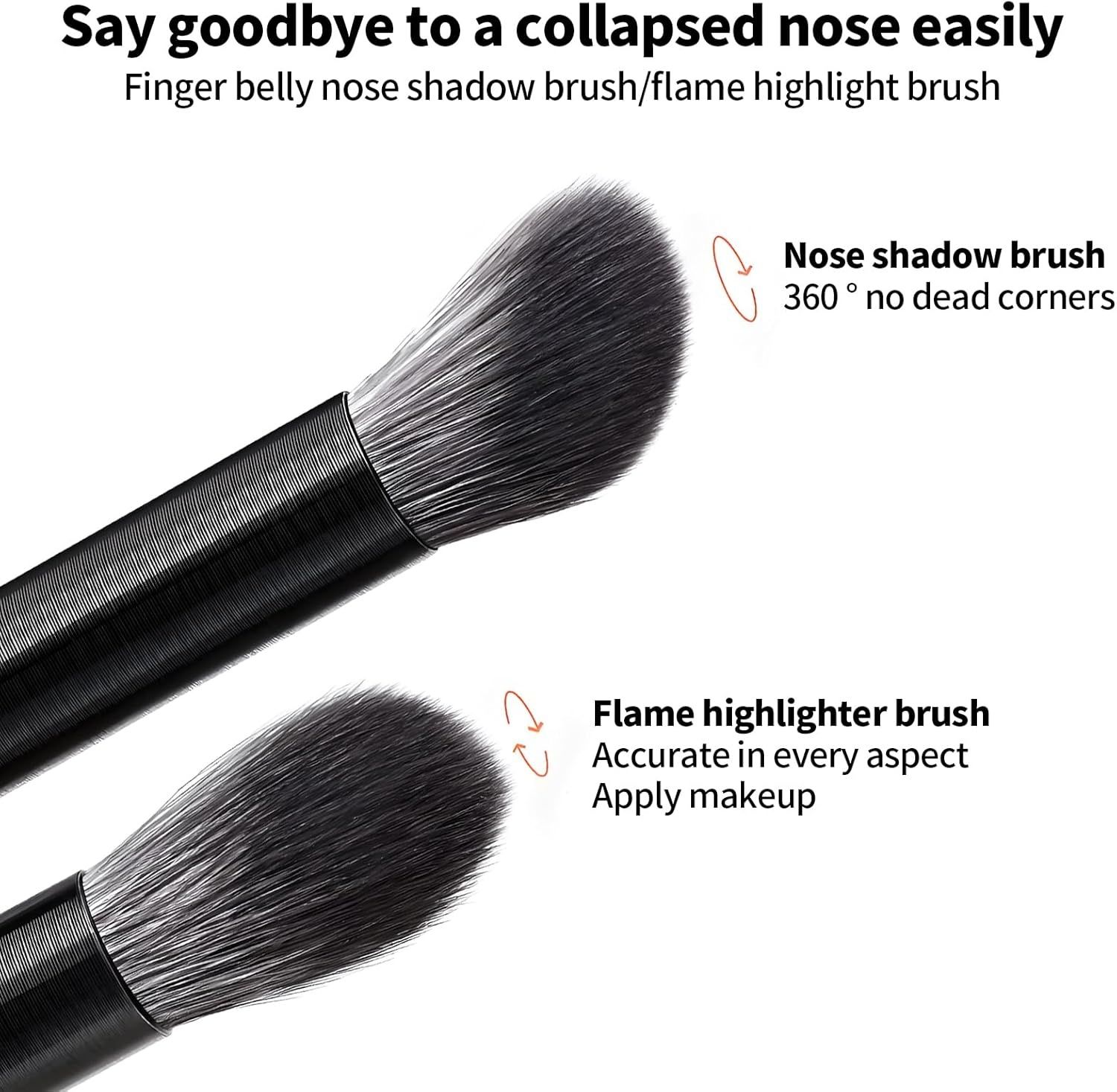 【Promotion】8pcs Eyeshadow Brushes Eye Makeup Brush Set for Concealer Eyeliner Eyelash Eyebrow Blending Contour Black