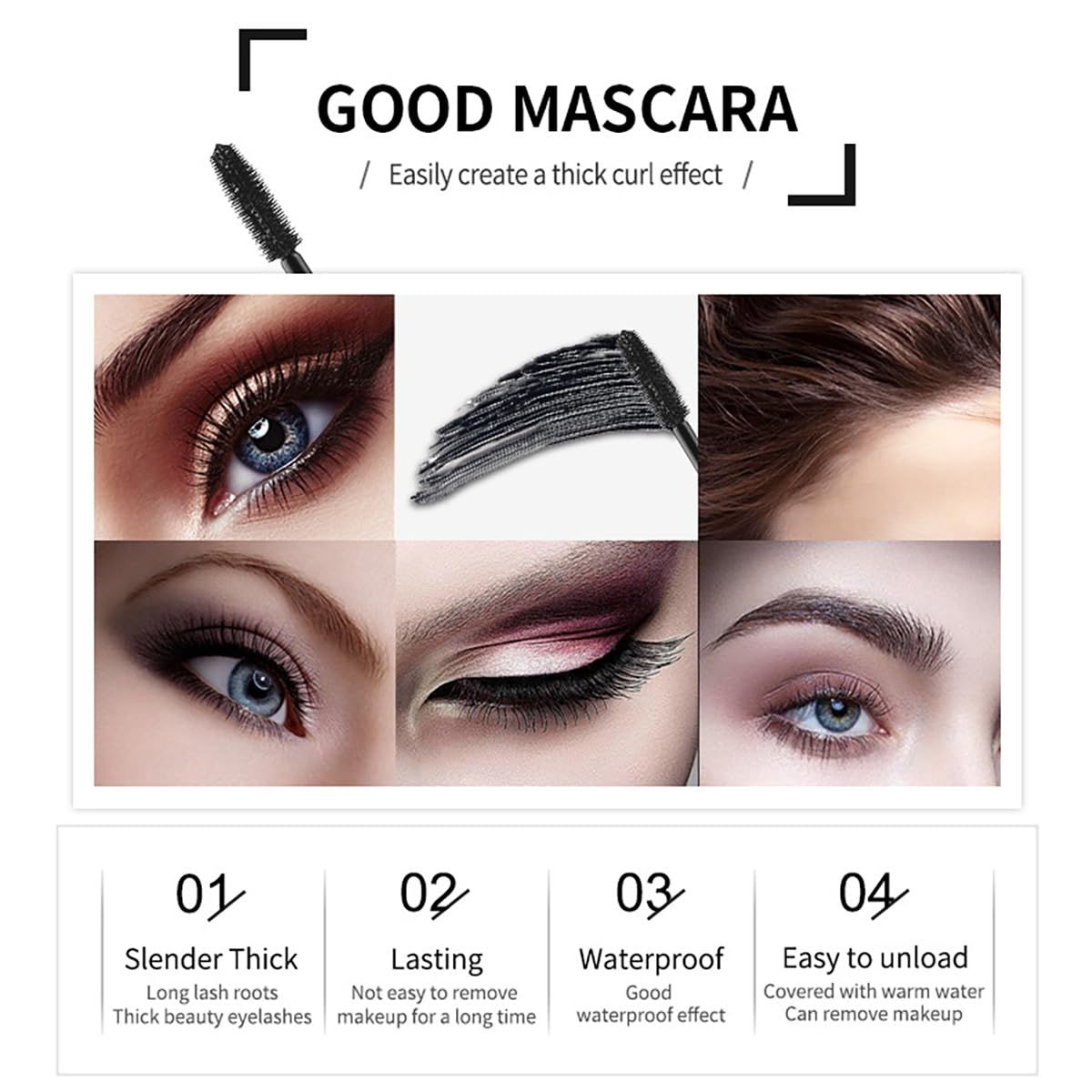 【Promotion】4D Silk Fiber Lash Mascara Waterproof - Birthday Mother's Day Gifts for Women, Natural Long Lasting Mascara Black Volume and Length, Thickening Lengthening No Clumping
