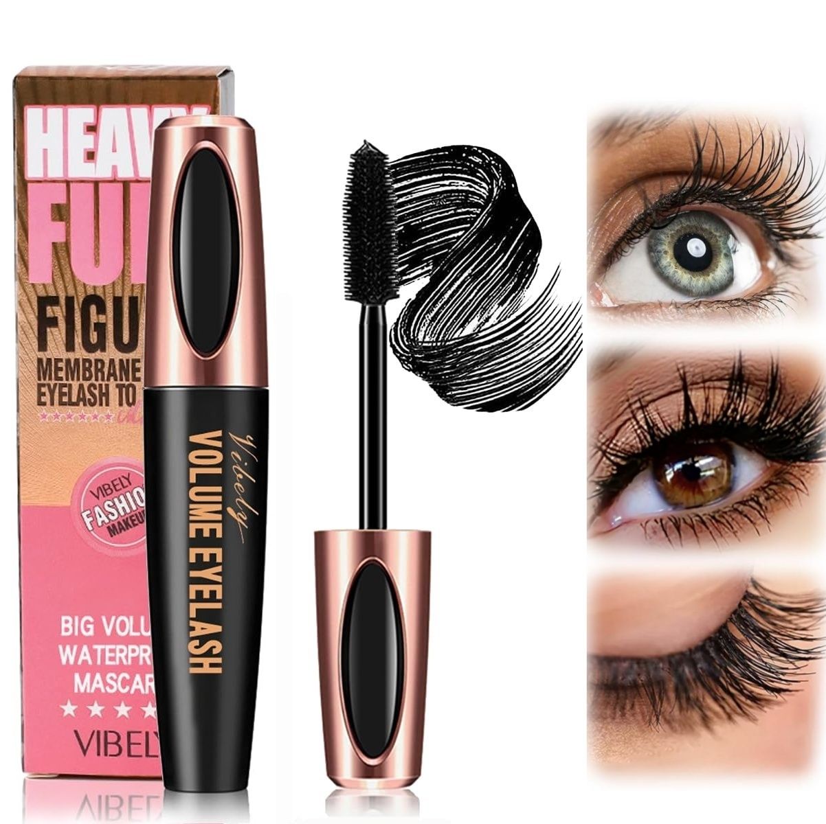 【Promotion】4D Silk Fiber Lash Mascara Waterproof - Birthday Mother's Day Gifts for Women, Natural Long Lasting Mascara Black Volume and Length, Thickening Lengthening No Clumping