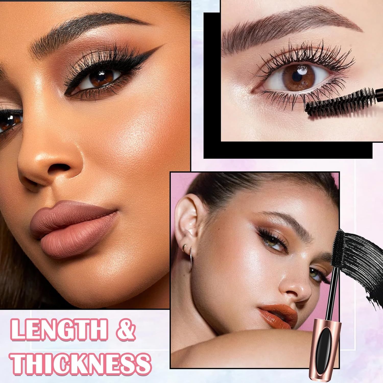 【Promotion】4D Silk Fiber Lash Mascara Waterproof - Birthday Mother's Day Gifts for Women, Natural Long Lasting Mascara Black Volume and Length, Thickening Lengthening No Clumping