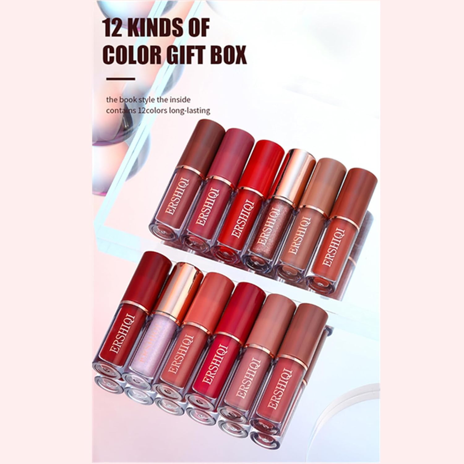 【Promotion】12Pcs Nude Matte Liquid Lipstick Set, Waterproof Long Lasting Non-Stick Cup 12 Colors Nude Lipstick 24 Hour Not Fade Matte Lipstick Professional Lip Gloss Makeup Gift Sets for Women