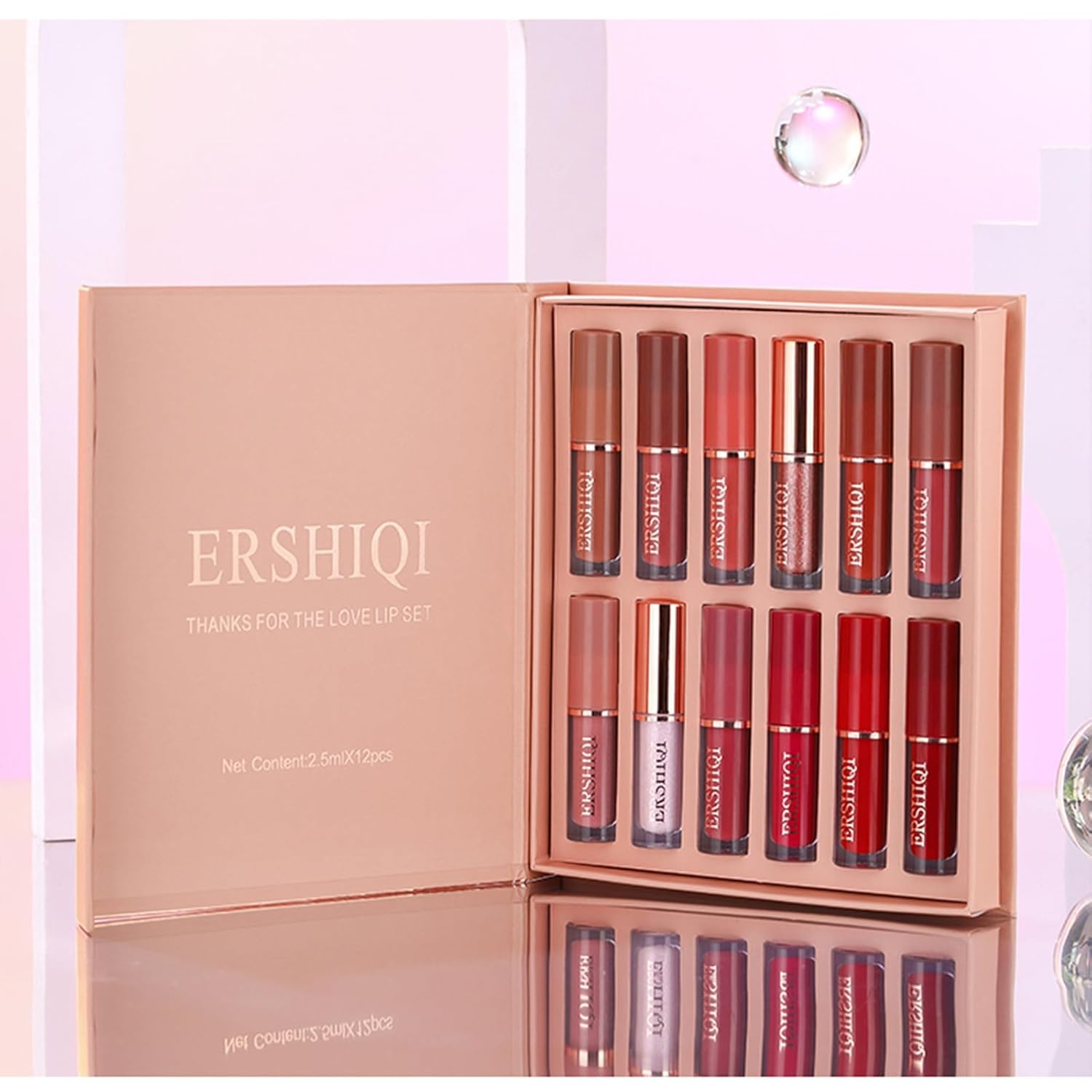 【Promotion】12Pcs Nude Matte Liquid Lipstick Set, Waterproof Long Lasting Non-Stick Cup 12 Colors Nude Lipstick 24 Hour Not Fade Matte Lipstick Professional Lip Gloss Makeup Gift Sets for Women