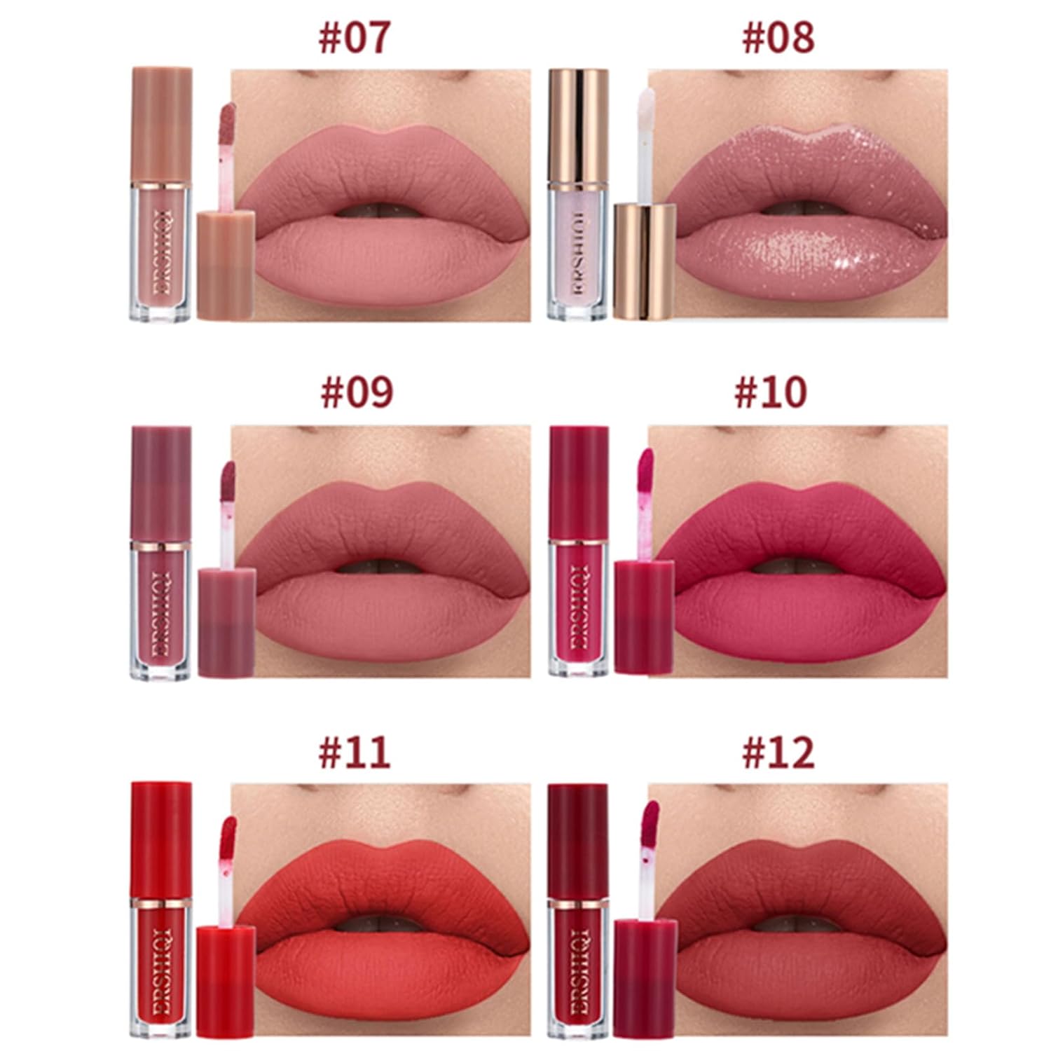 【Promotion】12Pcs Nude Matte Liquid Lipstick Set, Waterproof Long Lasting Non-Stick Cup 12 Colors Nude Lipstick 24 Hour Not Fade Matte Lipstick Professional Lip Gloss Makeup Gift Sets for Women