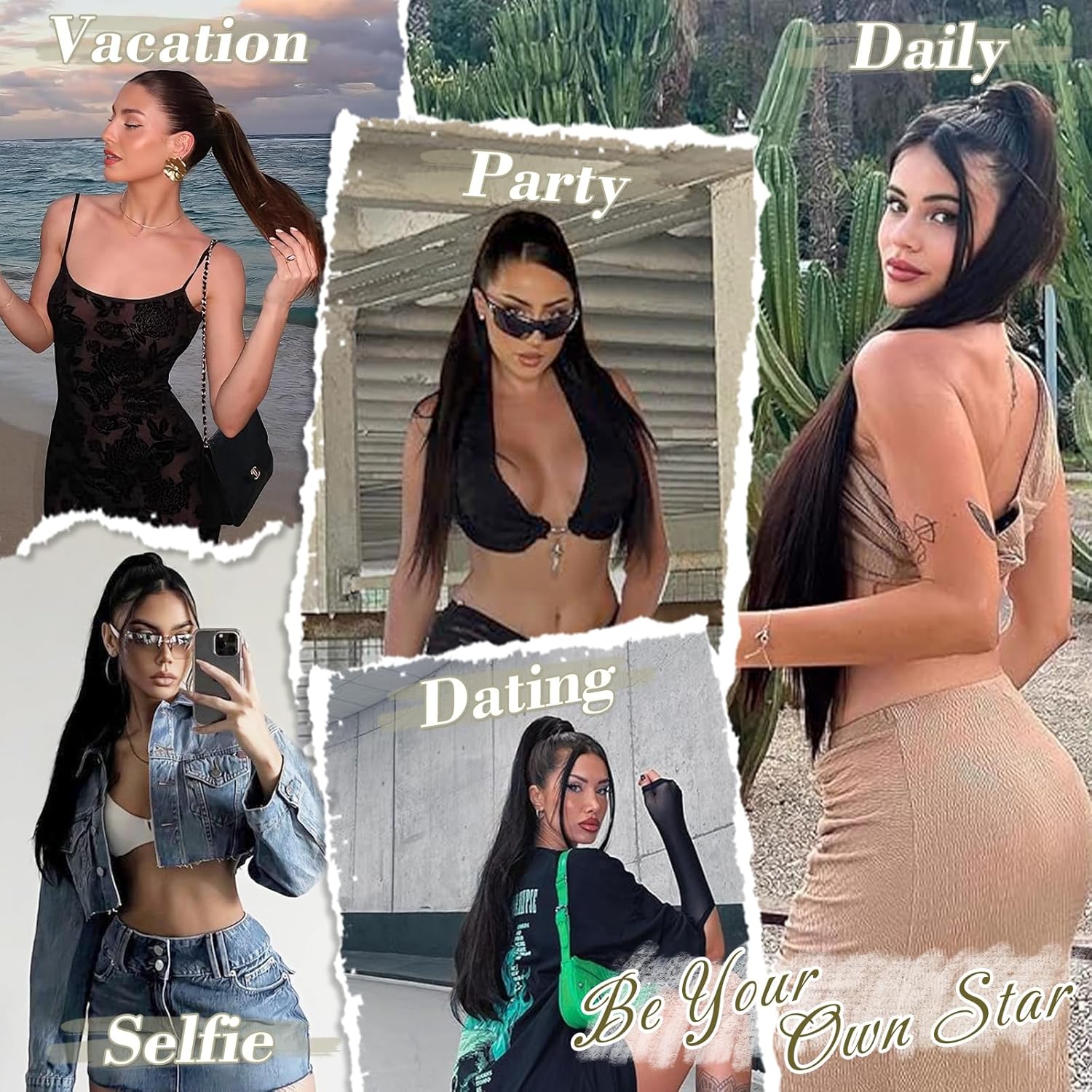 【Promotion】Straight Wrap Ponytail Extension - 24inch Long Straight Wrap Around Ponytail for Women, Synthetic Clip in Ponytails Hair Extensions Brown Pony Tails Hairpieces