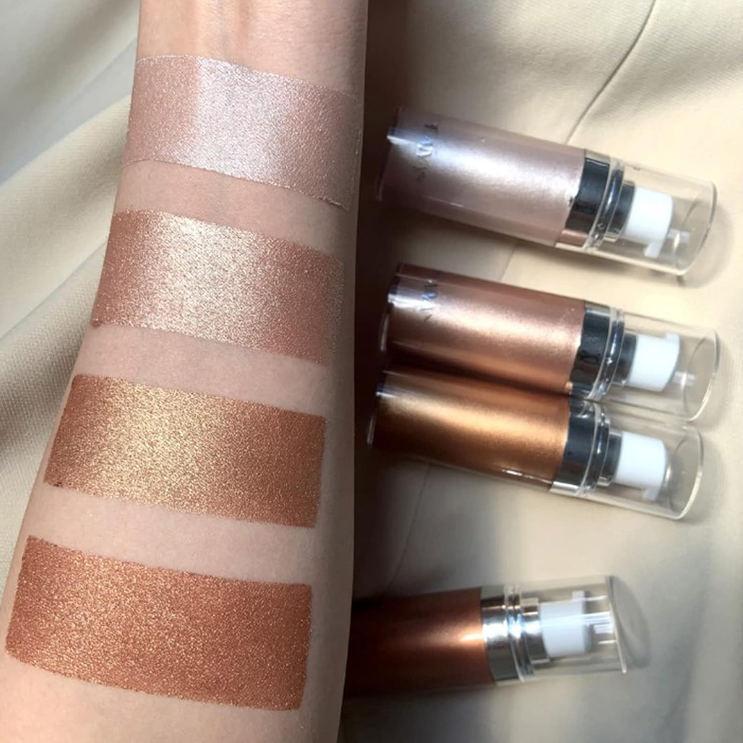 【Promotion】Face Body Shimmer Body Cream Liquid Body Highlighter Long-lasting Shine Brighten Glitter Shimmering Body Cream for All Skin Types