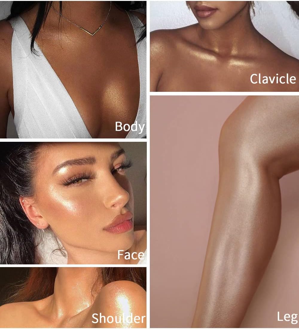 【Promotion】Face Body Shimmer Body Cream Liquid Body Highlighter Long-lasting Shine Brighten Glitter Shimmering Body Cream for All Skin Types