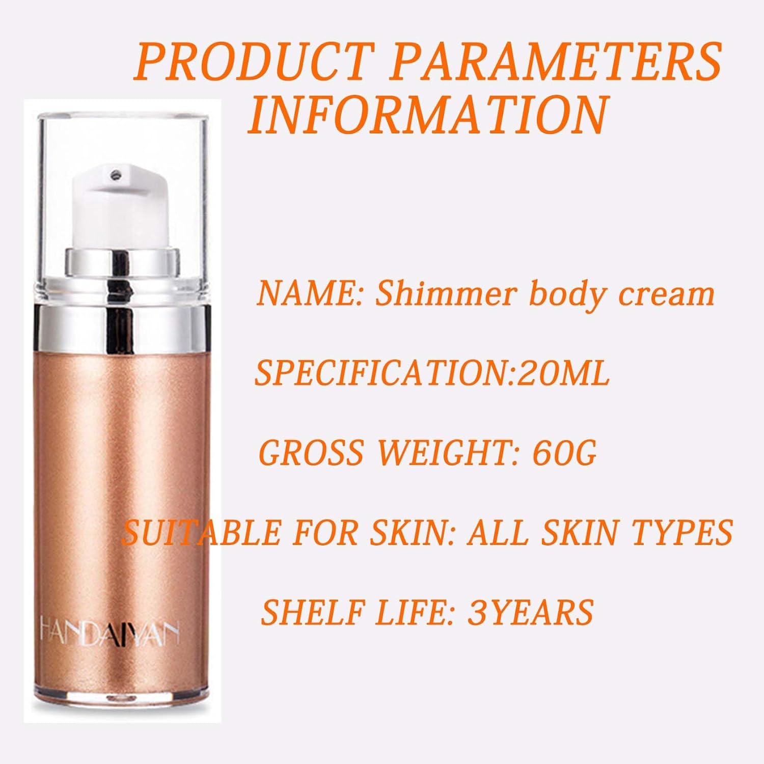 【Promotion】Face Body Shimmer Body Cream Liquid Body Highlighter Long-lasting Shine Brighten Glitter Shimmering Body Cream for All Skin Types