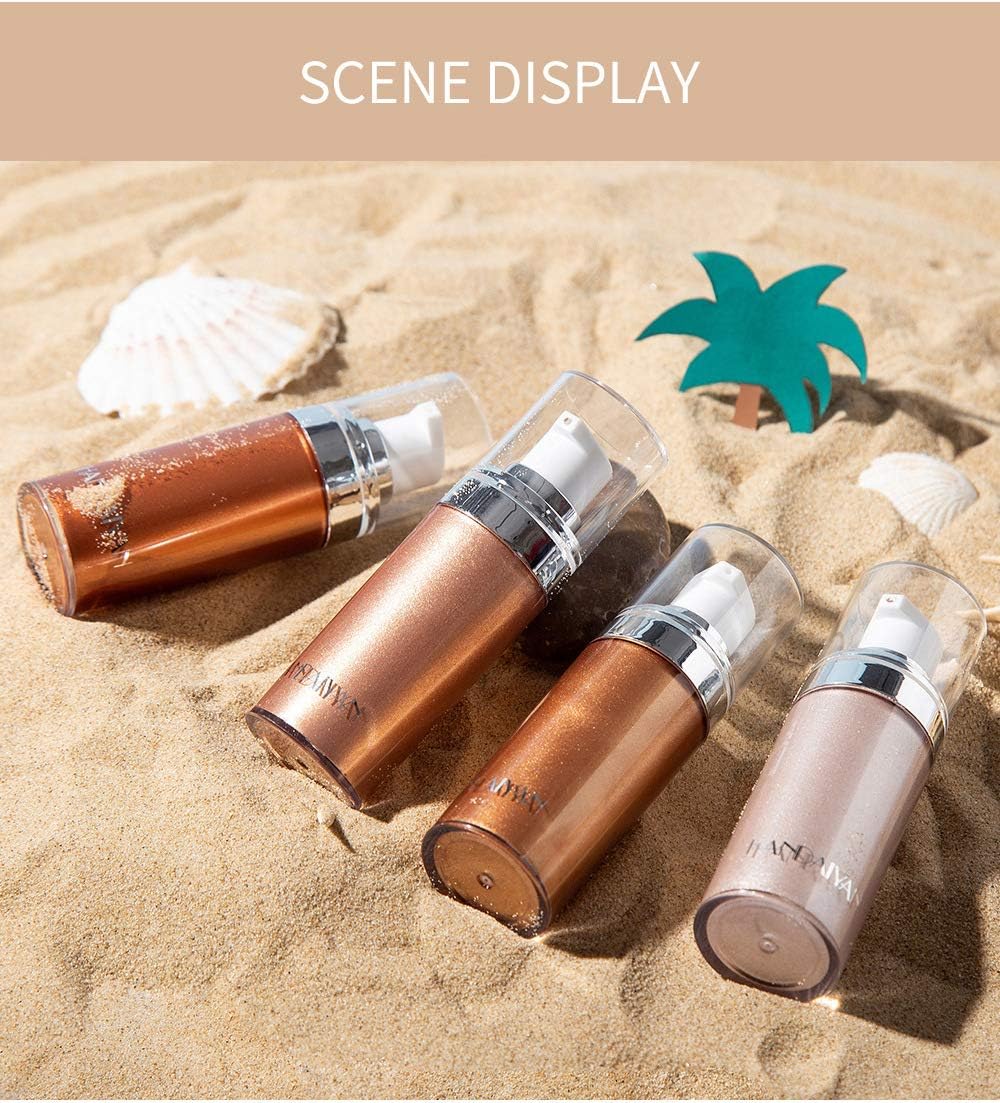 【Promotion】Face Body Shimmer Body Cream Liquid Body Highlighter Long-lasting Shine Brighten Glitter Shimmering Body Cream for All Skin Types