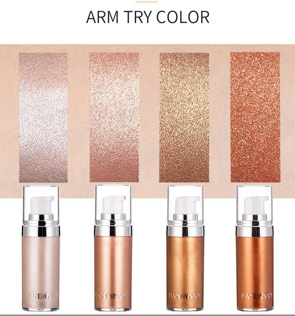 【Promotion】Face Body Shimmer Body Cream Liquid Body Highlighter Long-lasting Shine Brighten Glitter Shimmering Body Cream for All Skin Types