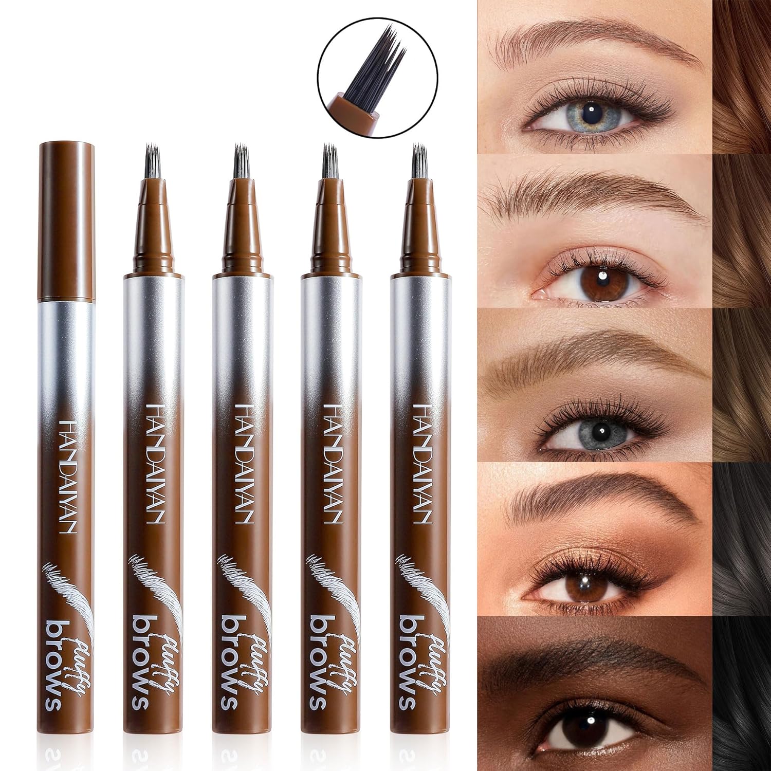 【Promotion】Waterproof Liquid Brow Pen, Microblading Eyebrow Pencil, Smudge-Proof Angled Brush, Quick-Dry Long-Lasting, Create Defined Natural Wild