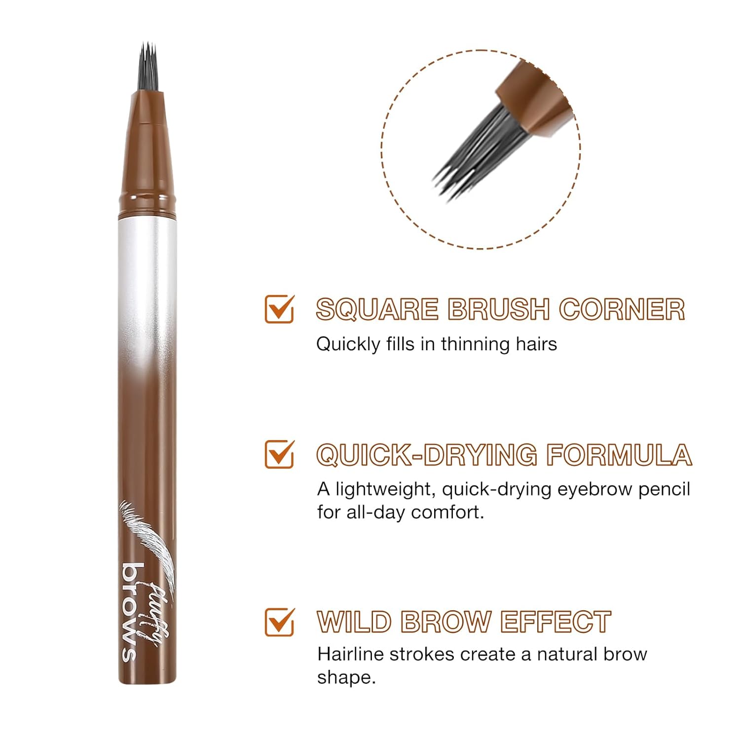 【Promotion】Waterproof Liquid Brow Pen, Microblading Eyebrow Pencil, Smudge-Proof Angled Brush, Quick-Dry Long-Lasting, Create Defined Natural Wild