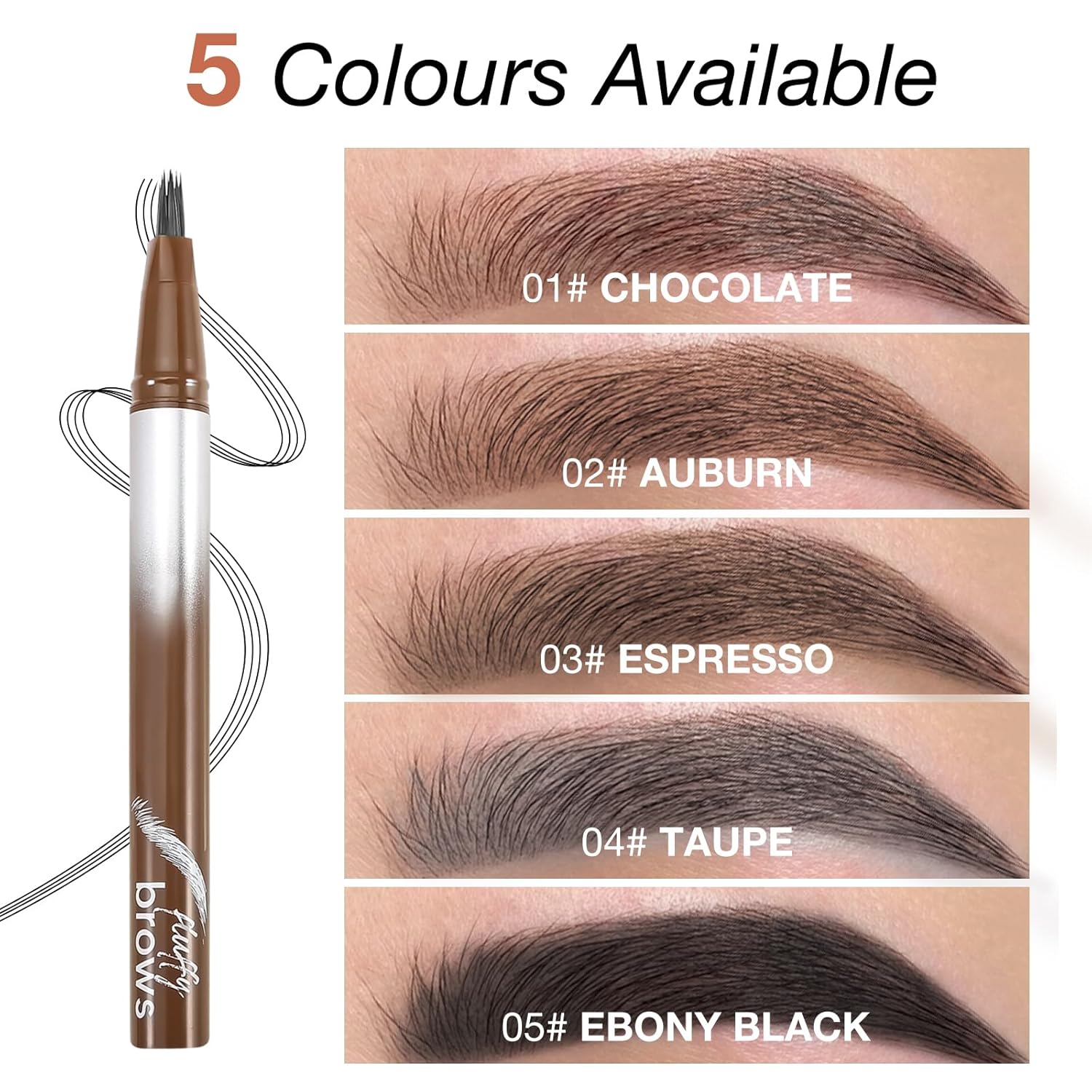【Promotion】Waterproof Liquid Brow Pen, Microblading Eyebrow Pencil, Smudge-Proof Angled Brush, Quick-Dry Long-Lasting, Create Defined Natural Wild