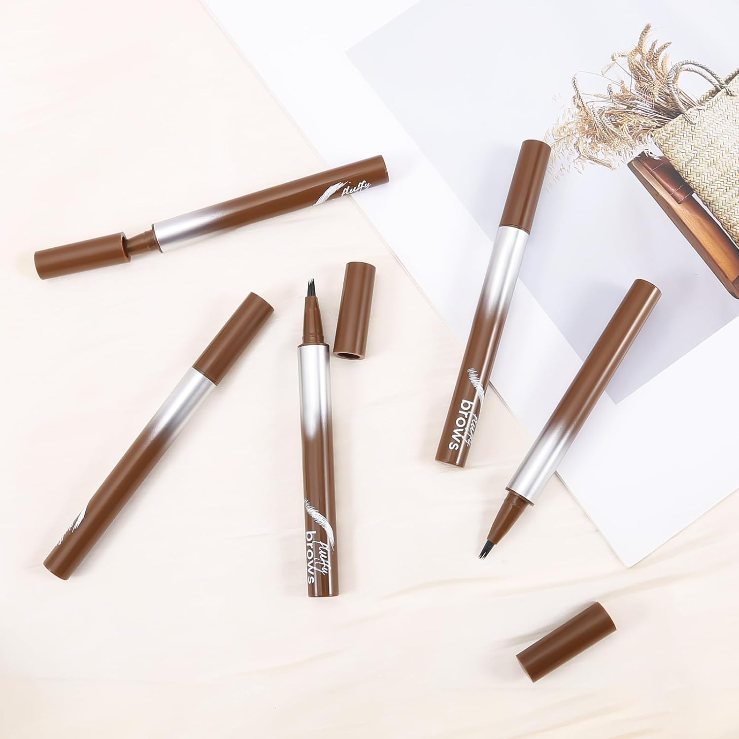 【Promotion】Waterproof Liquid Brow Pen, Microblading Eyebrow Pencil, Smudge-Proof Angled Brush, Quick-Dry Long-Lasting, Create Defined Natural Wild