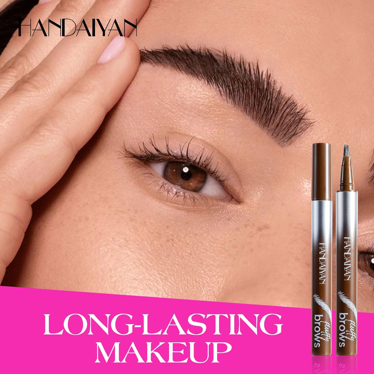 【Promotion】Waterproof Liquid Brow Pen, Microblading Eyebrow Pencil, Smudge-Proof Angled Brush, Quick-Dry Long-Lasting, Create Defined Natural Wild