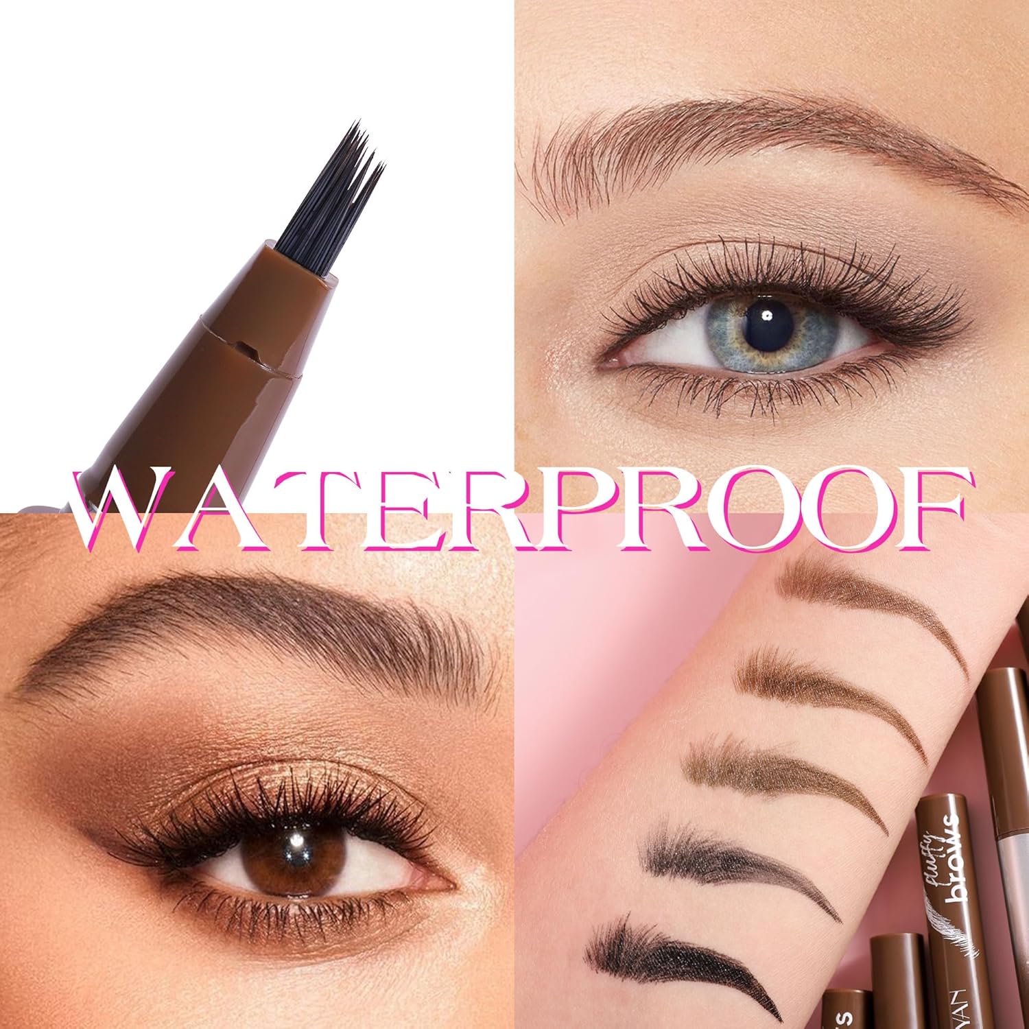 【Promotion】Waterproof Liquid Brow Pen, Microblading Eyebrow Pencil, Smudge-Proof Angled Brush, Quick-Dry Long-Lasting, Create Defined Natural Wild
