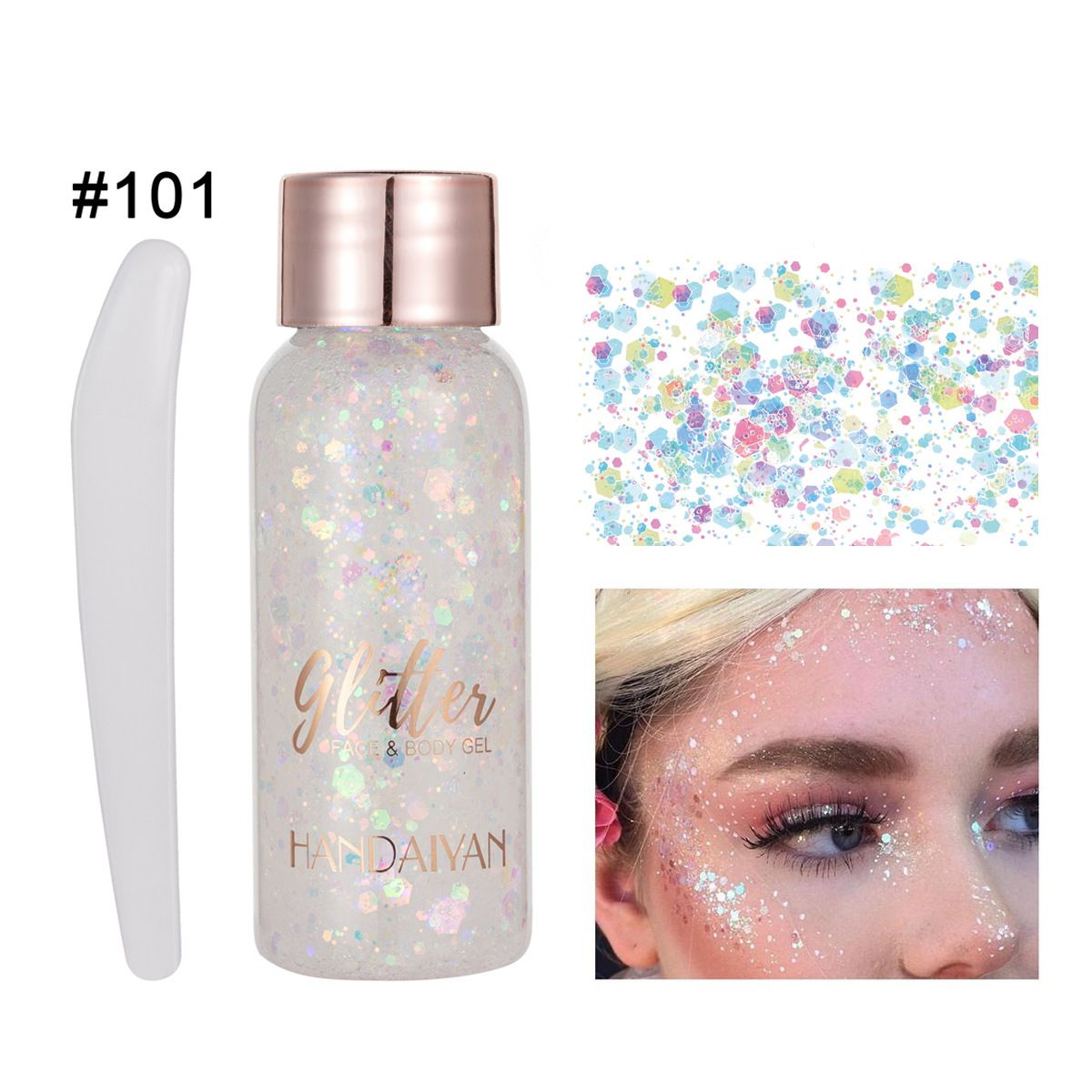 【Promotion】Mermaid Sequins Body Glitter Gel, Make Up Long Lasting Glitter for Body Face Hair Eyeshadow, Music Festival Party Carnival Long Lasting Face Glitter, No Glue Needed and Easy to Remove