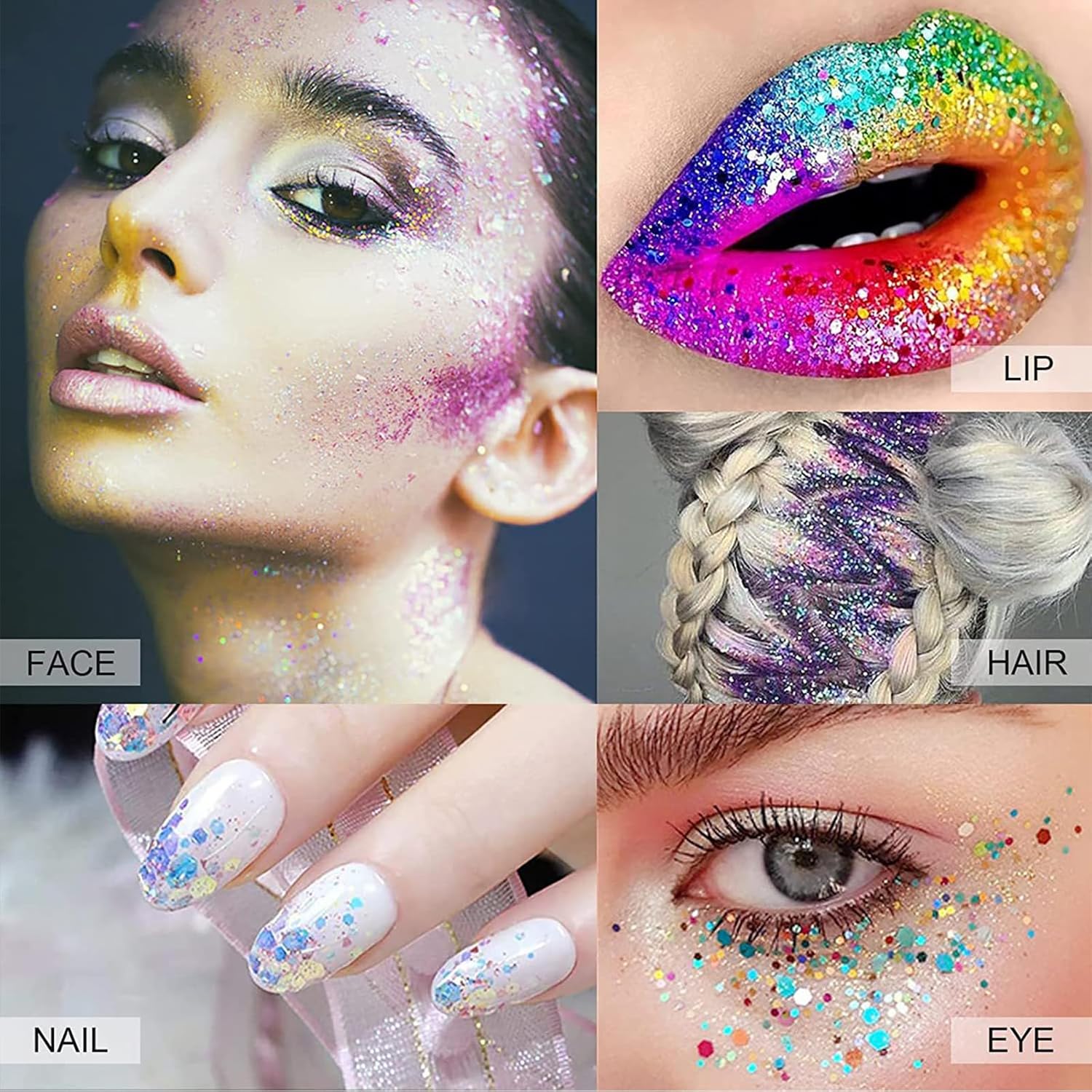 【Promotion】Mermaid Sequins Body Glitter Gel, Make Up Long Lasting Glitter for Body Face Hair Eyeshadow, Music Festival Party Carnival Long Lasting Face Glitter, No Glue Needed and Easy to Remove