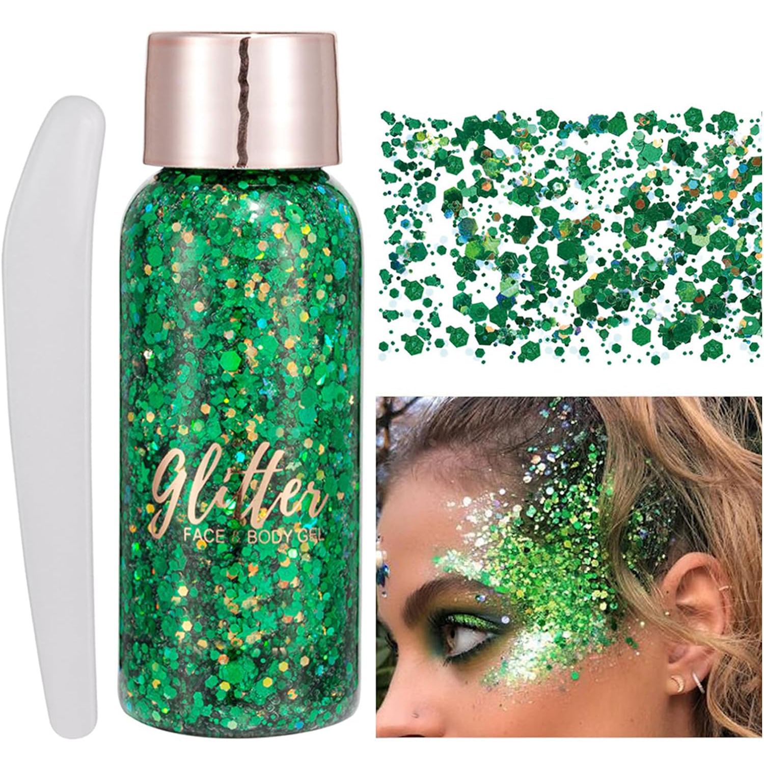 【Promotion】Mermaid Sequins Body Glitter Gel, Make Up Long Lasting Glitter for Body Face Hair Eyeshadow, Music Festival Party Carnival Long Lasting Face Glitter, No Glue Needed and Easy to Remove
