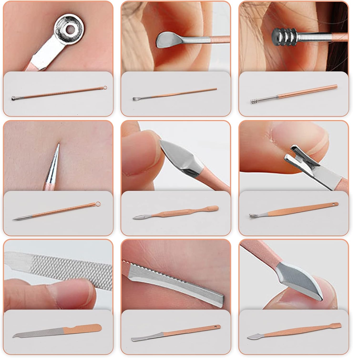 【Promotion】Manicure Set 16/18 Pieces Nail Care Set, Pedicure Care Set Women Men Nail Clippers Set Stainless Steel Nail Set Nail Care Beauty Kit Portable for Travel