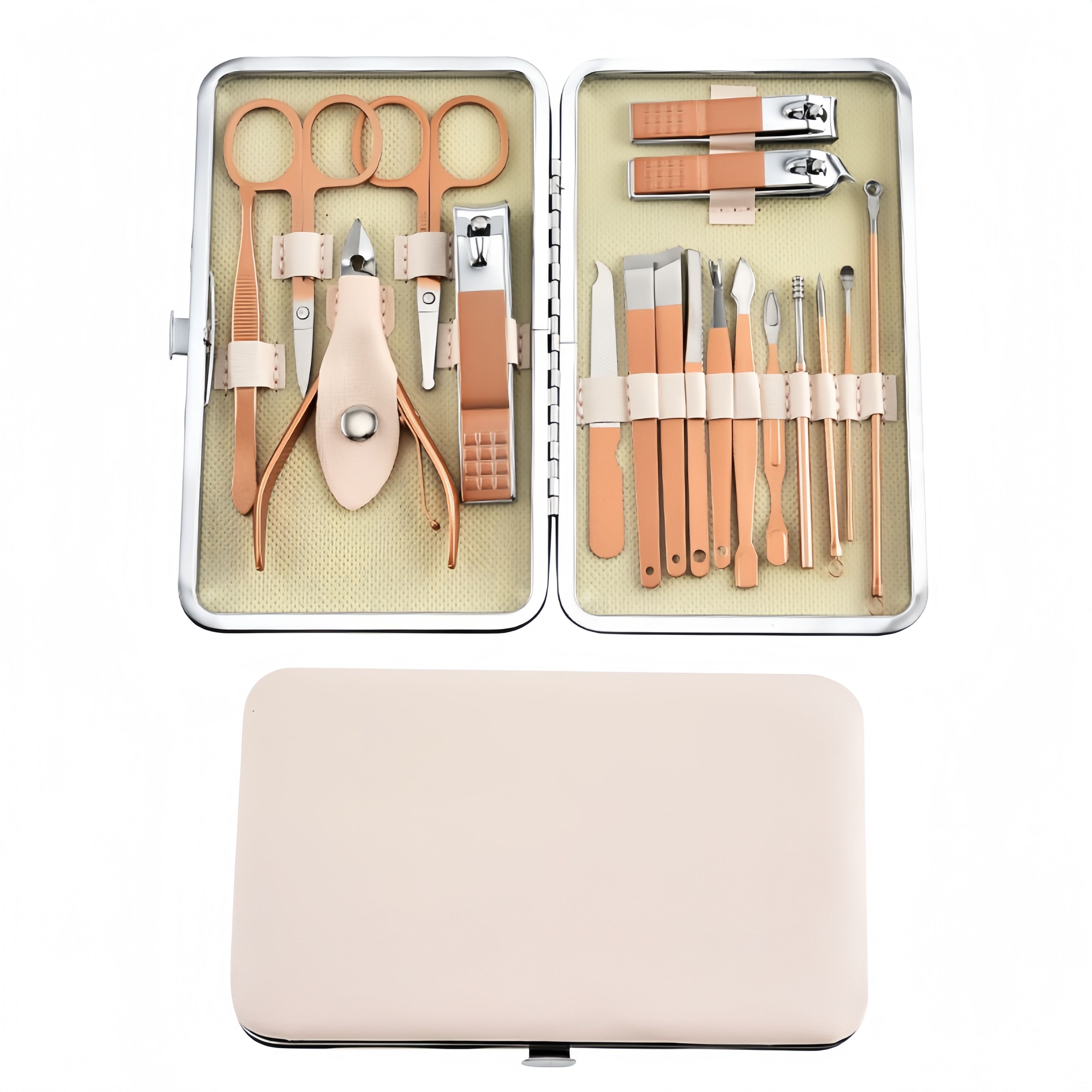 【Promotion】Manicure Set 16/18 Pieces Nail Care Set, Pedicure Care Set Women Men Nail Clippers Set Stainless Steel Nail Set Nail Care Beauty Kit Portable for Travel