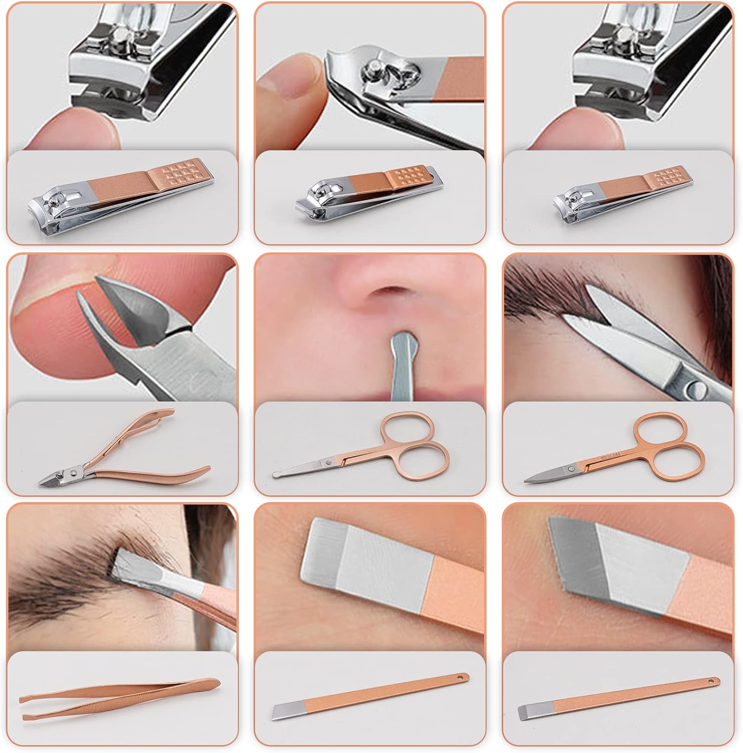 【Promotion】Manicure Set 16/18 Pieces Nail Care Set, Pedicure Care Set Women Men Nail Clippers Set Stainless Steel Nail Set Nail Care Beauty Kit Portable for Travel