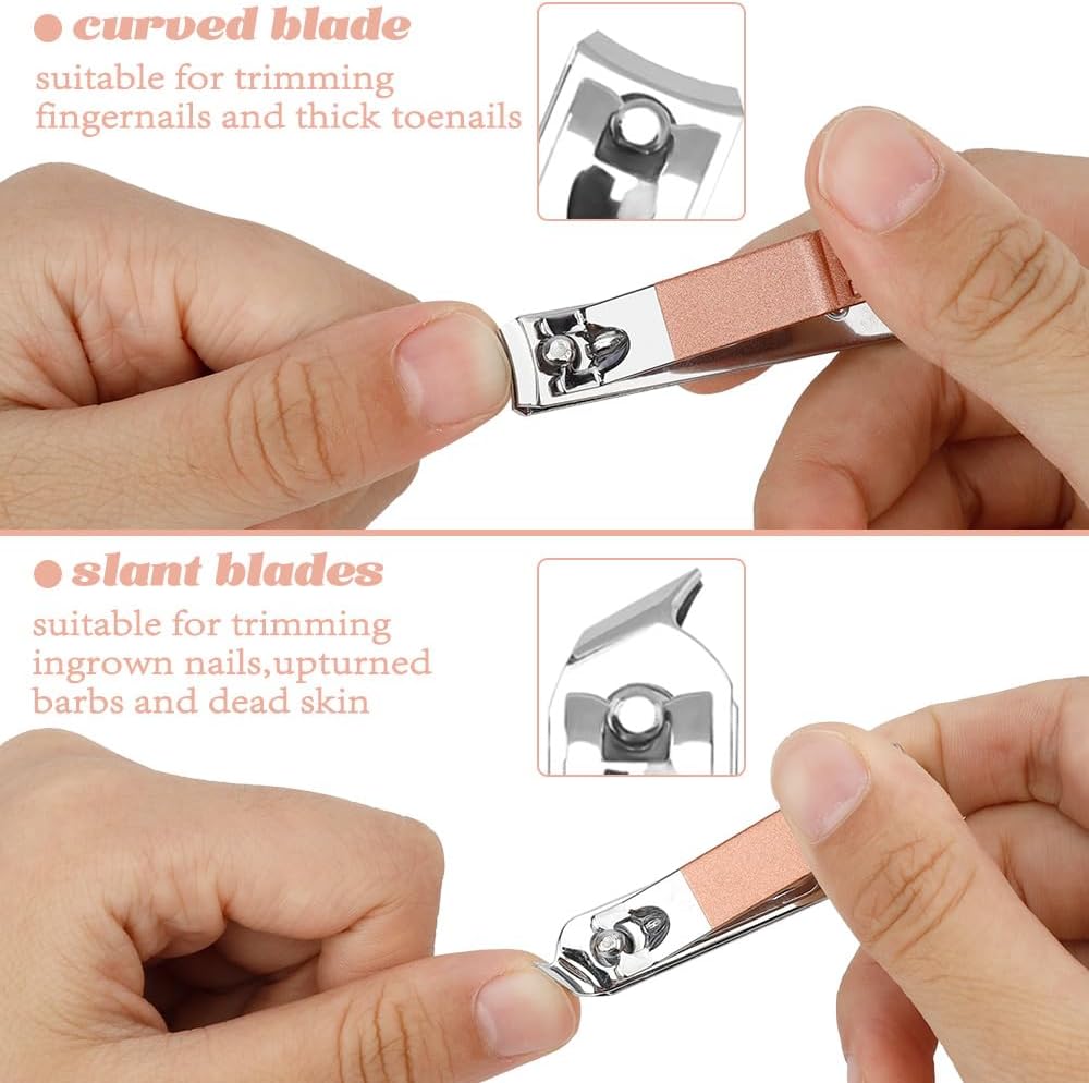 【Promotion】Manicure Set 16/18 Pieces Nail Care Set, Pedicure Care Set Women Men Nail Clippers Set Stainless Steel Nail Set Nail Care Beauty Kit Portable for Travel