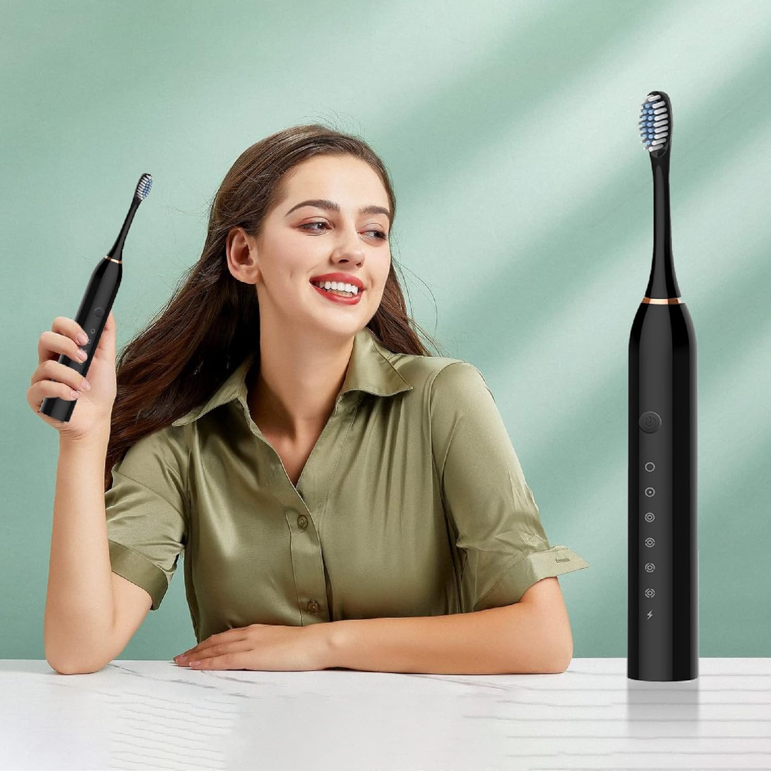 【Promotion】Sonic Electric Toothbrush, Rechargeable Power Toothbrush, 2 Minutes Smart Timer, with 4 Brush Heads 6 Cleaning Modes IPX7 Waterproof Cleaning Toothbrushes for Adults