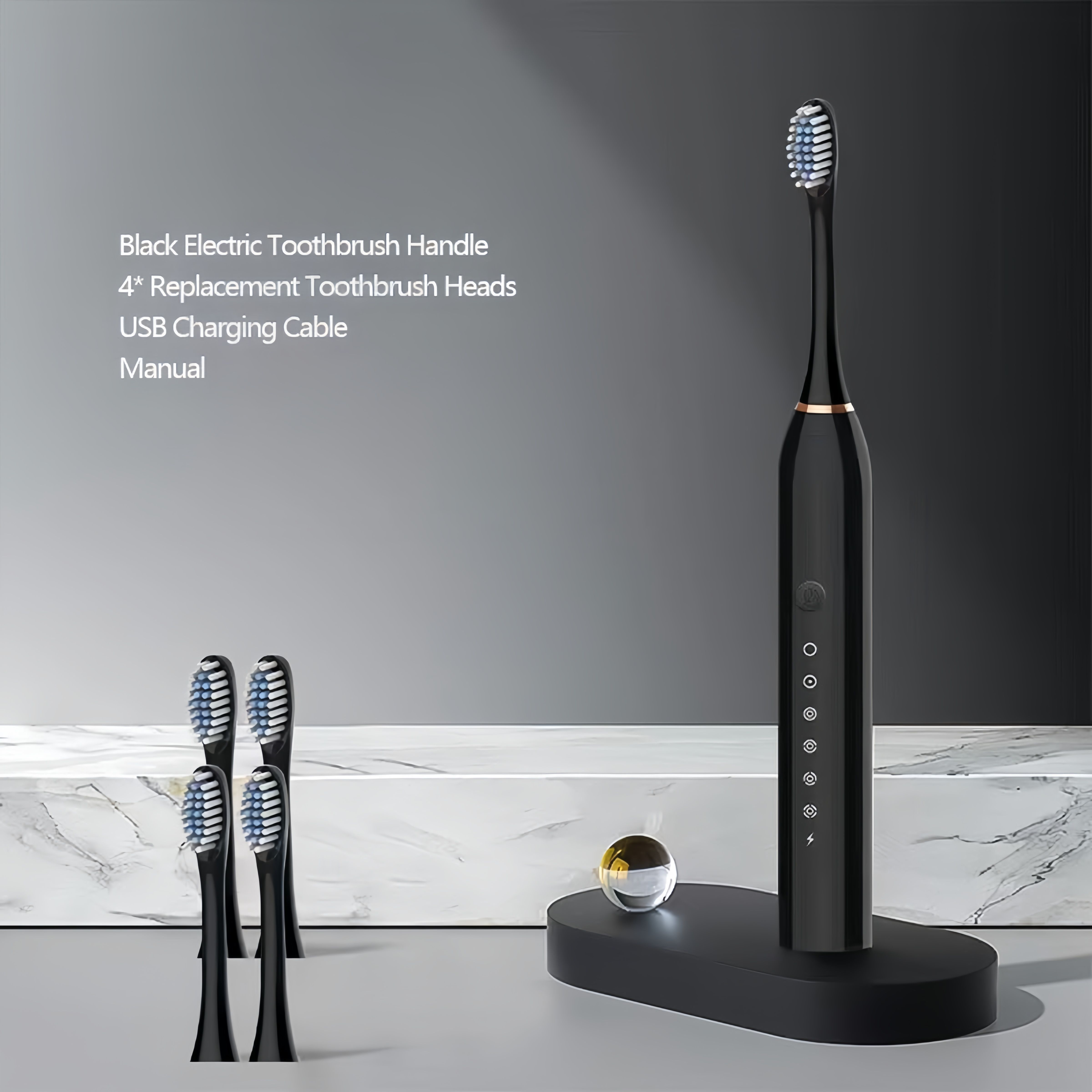 【Promotion】Sonic Electric Toothbrush, Rechargeable Power Toothbrush, 2 Minutes Smart Timer, with 4 Brush Heads 6 Cleaning Modes IPX7 Waterproof Cleaning Toothbrushes for Adults